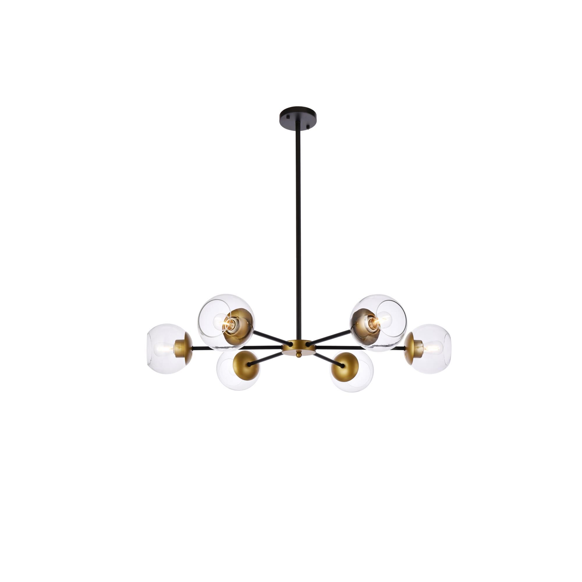 Briggs 36 Inch 6 Light Chandelier by Elegant Lighting