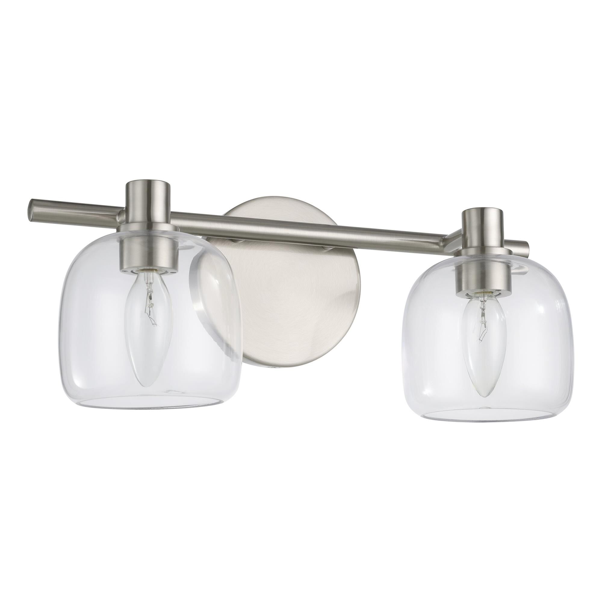 Shown in Brushed Nickel finish and Clear glass
