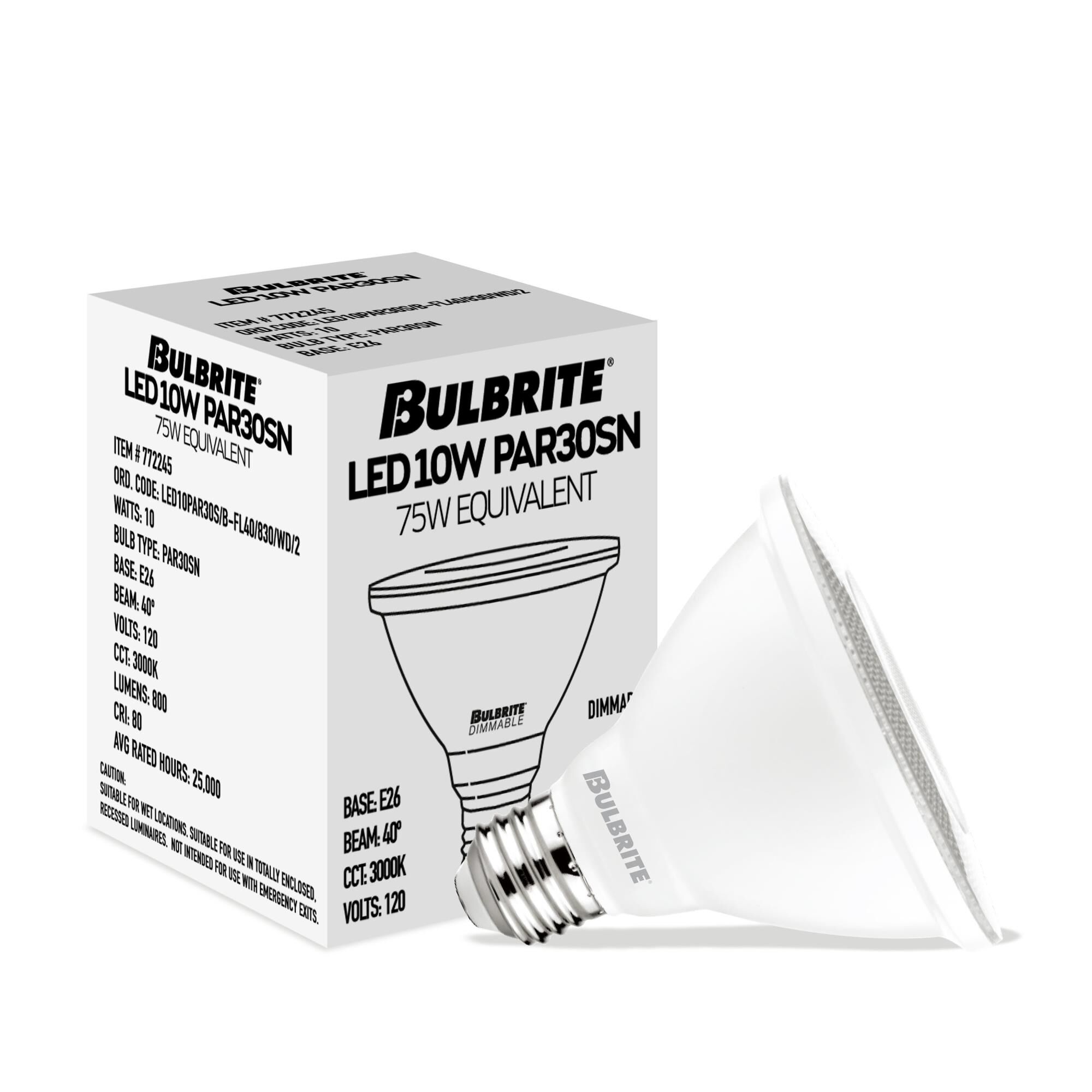 10 Watt 3000K PAR30SN LED Light Bulb,