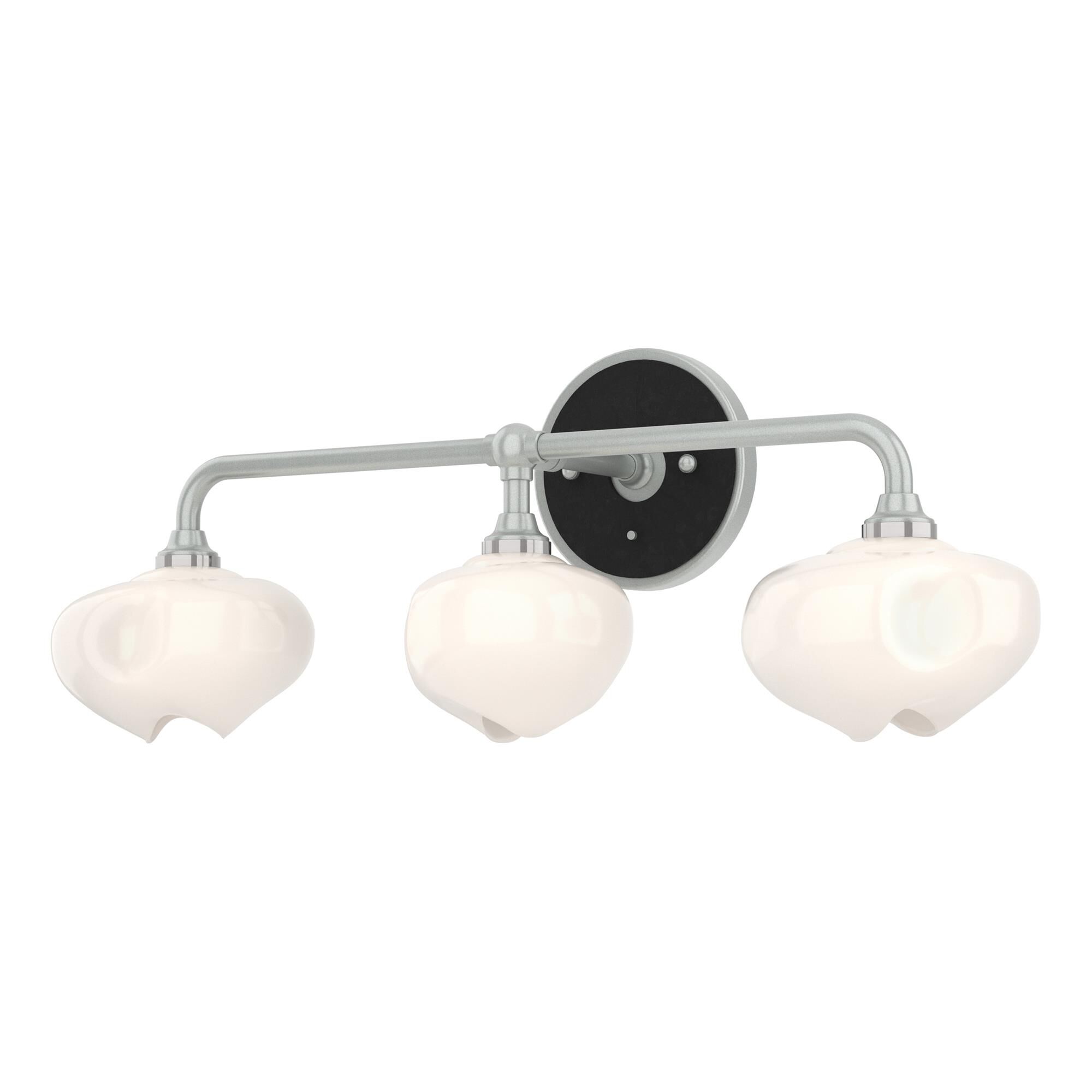 Shown in Vintage Platinum finish and Frosted glass and Black accent