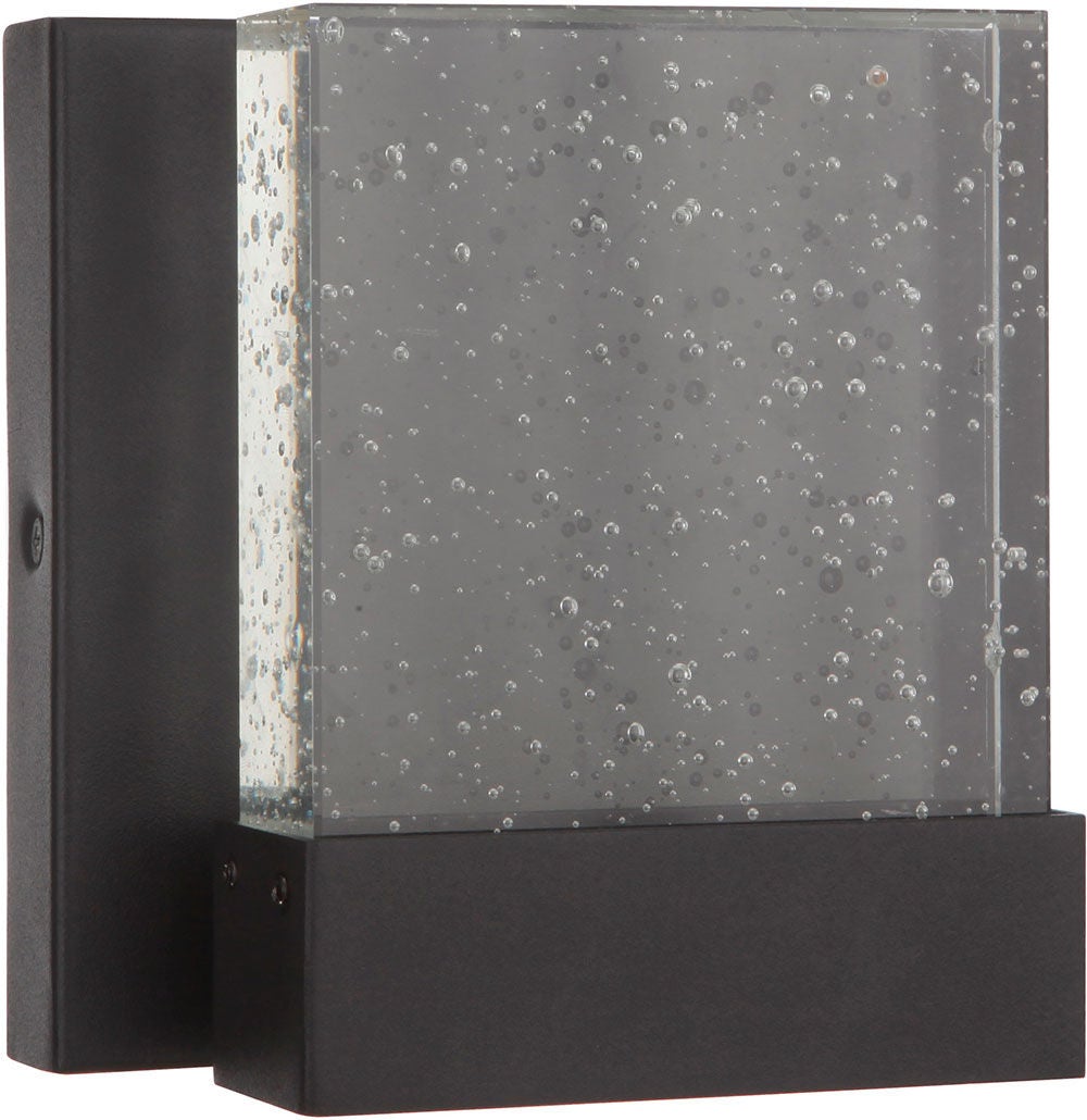 Shown in Textured Matte Black finish and Clear Seeded glass and Glass shade