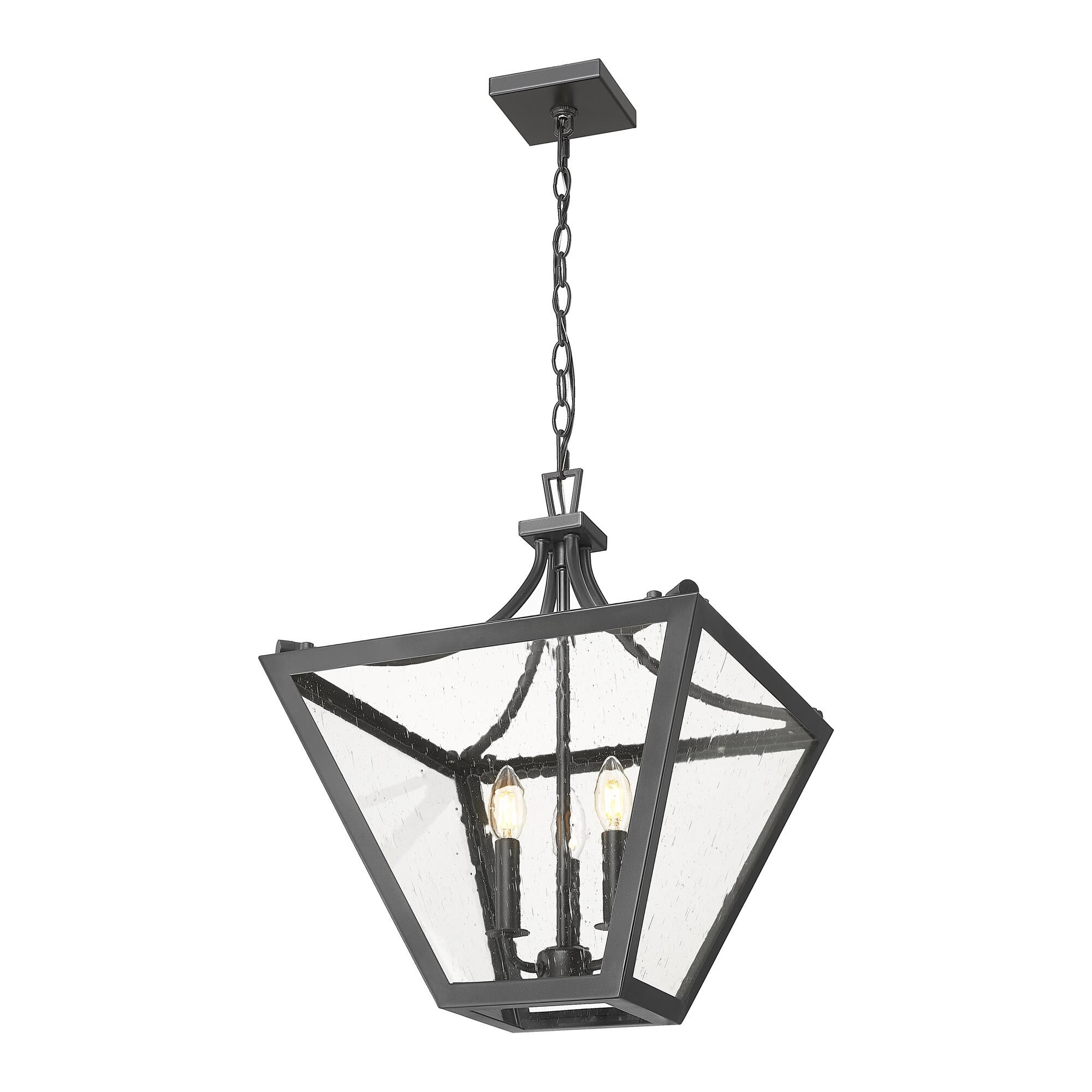 Shown in Iron Ore finish and Clear Seedy glass