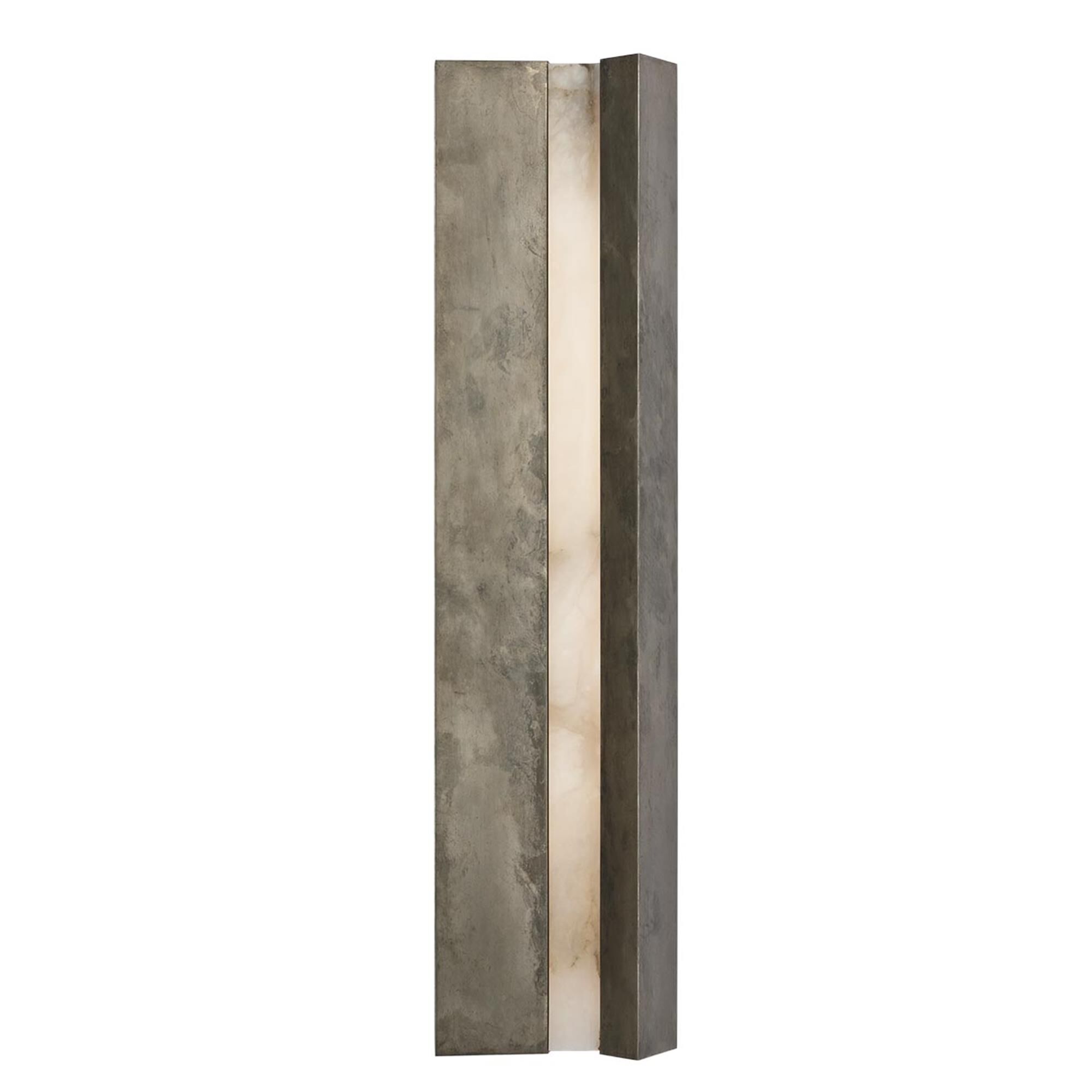 Shown in Mottled Pewter finish and Alabaster shade