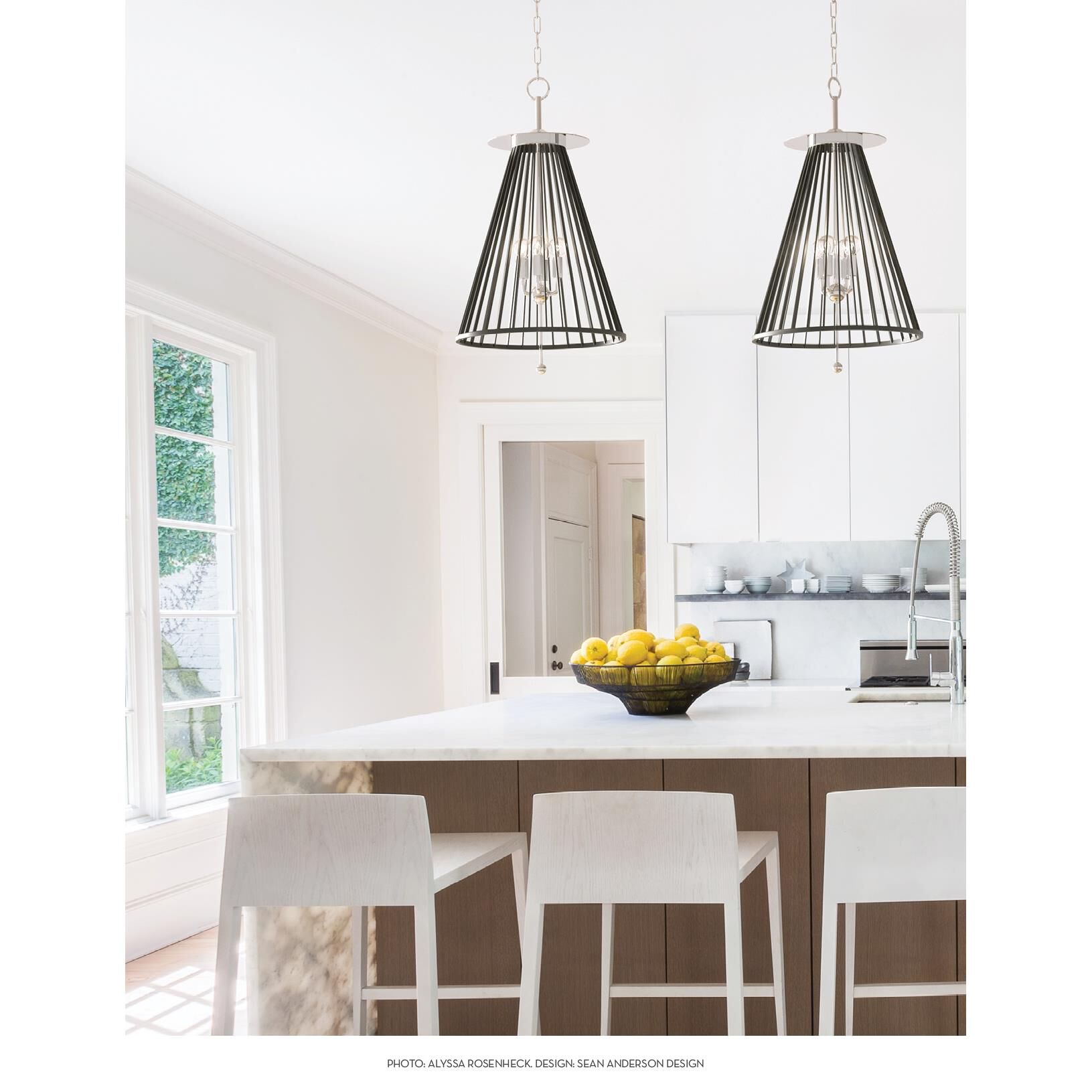 Shown in Aged Brass and Black finish and Black Steel shade