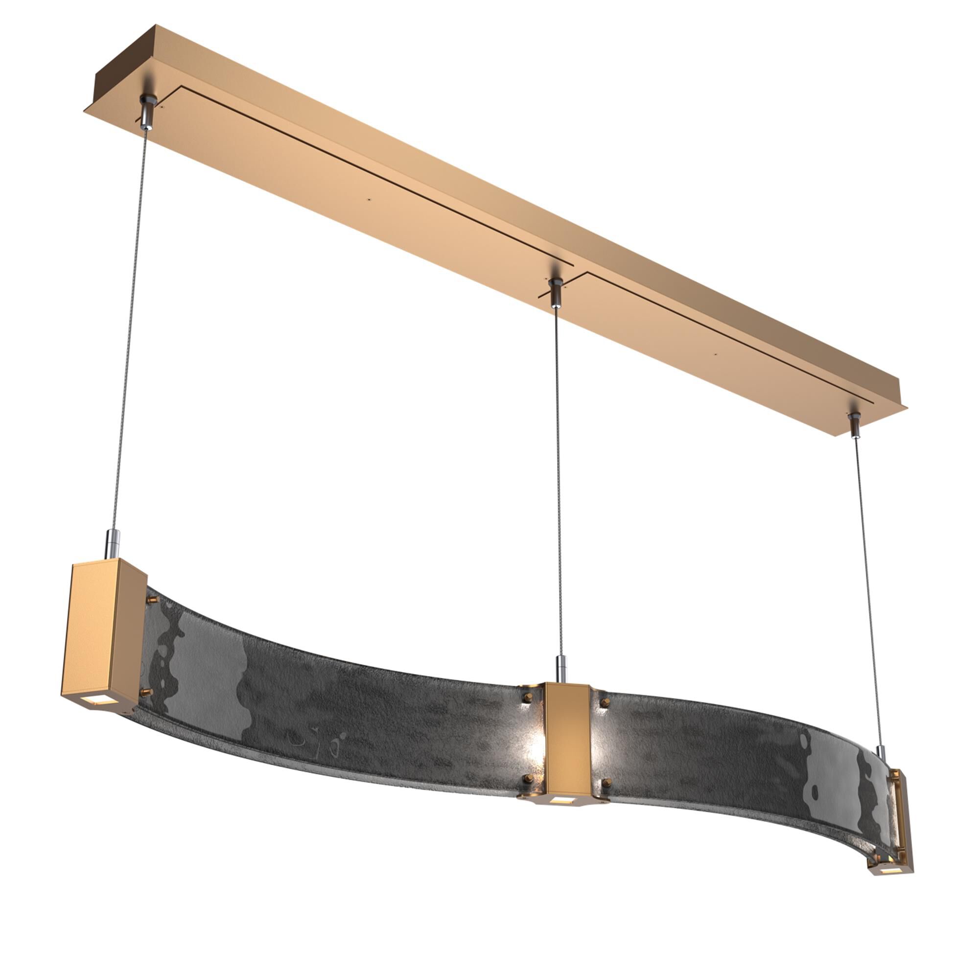 Shown in Novel Brass finish and Smoke Granite glass