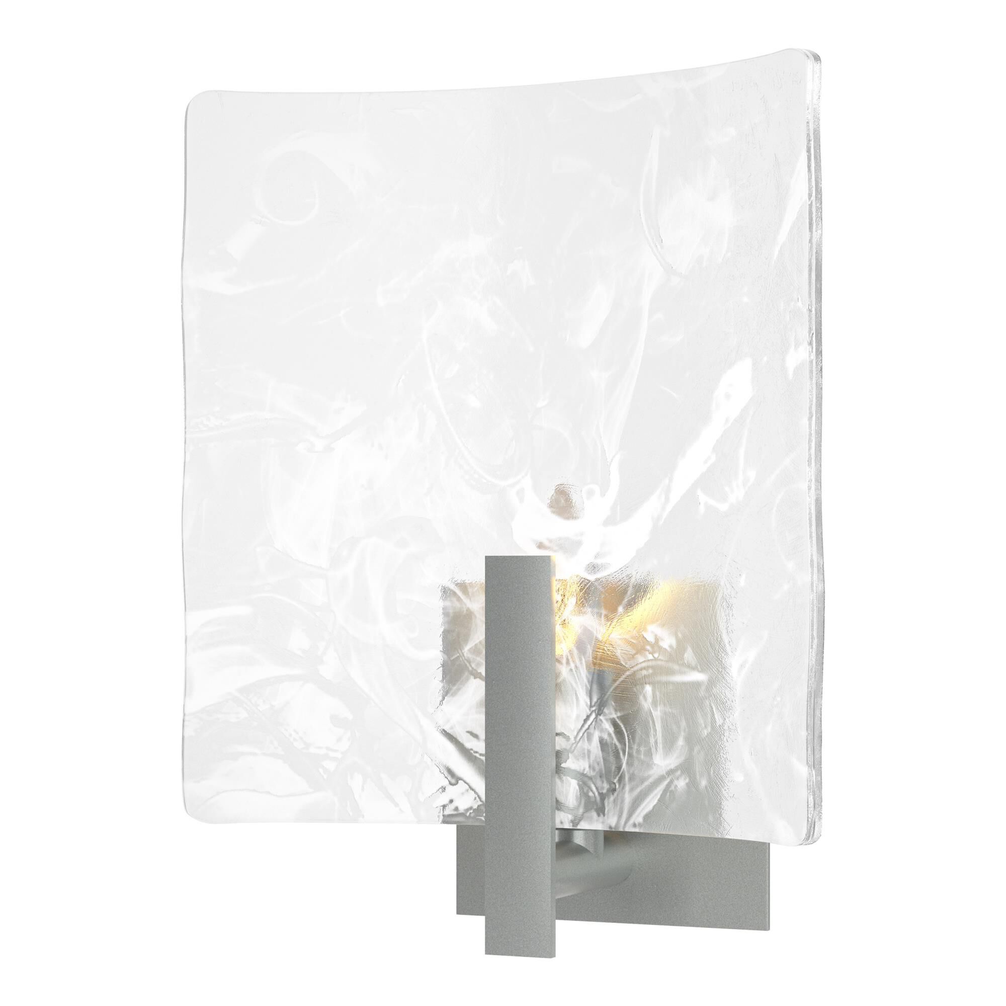 Shown in Vintage Platinum finish and White Swirl glass