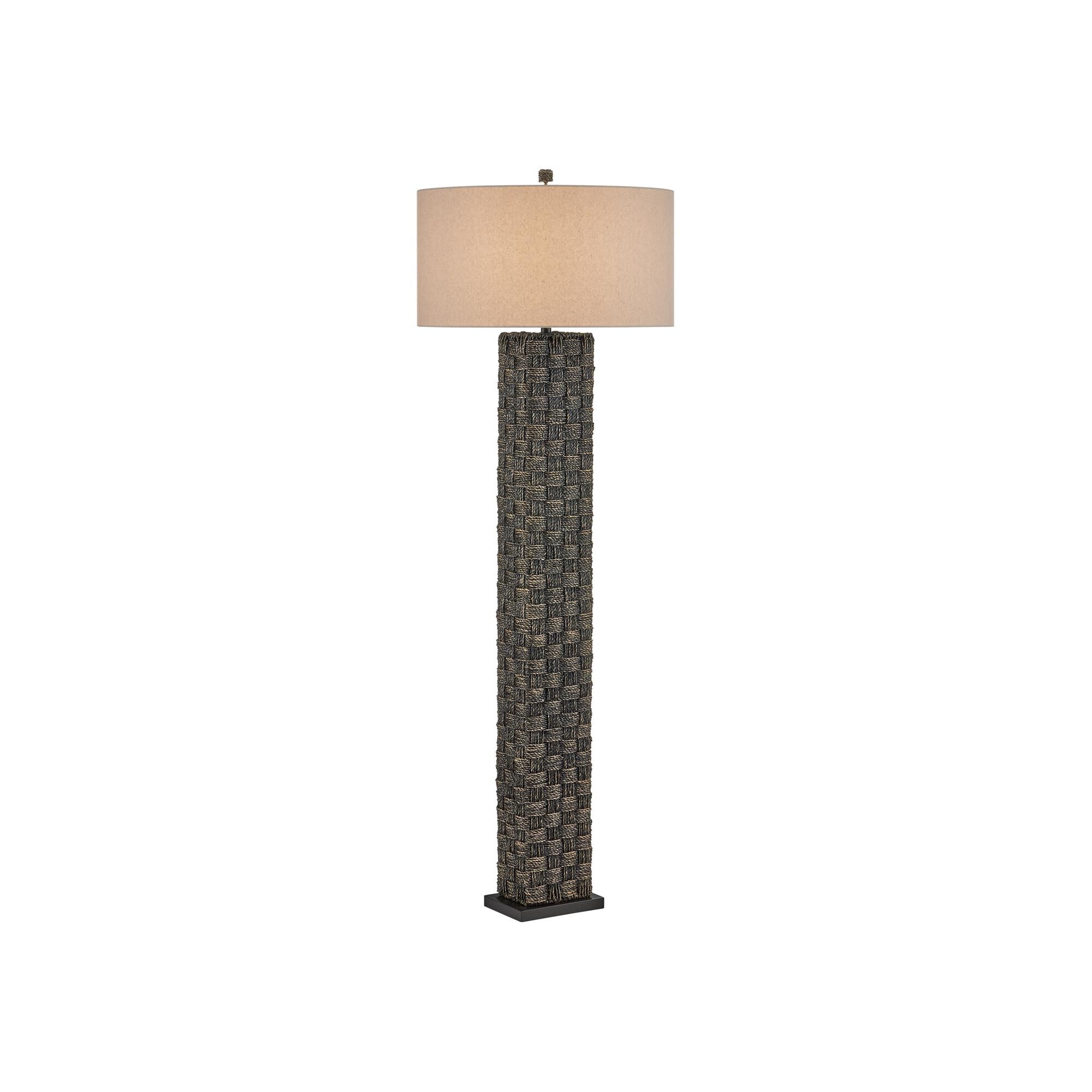 Shown in Black finish and Natural Linen shade