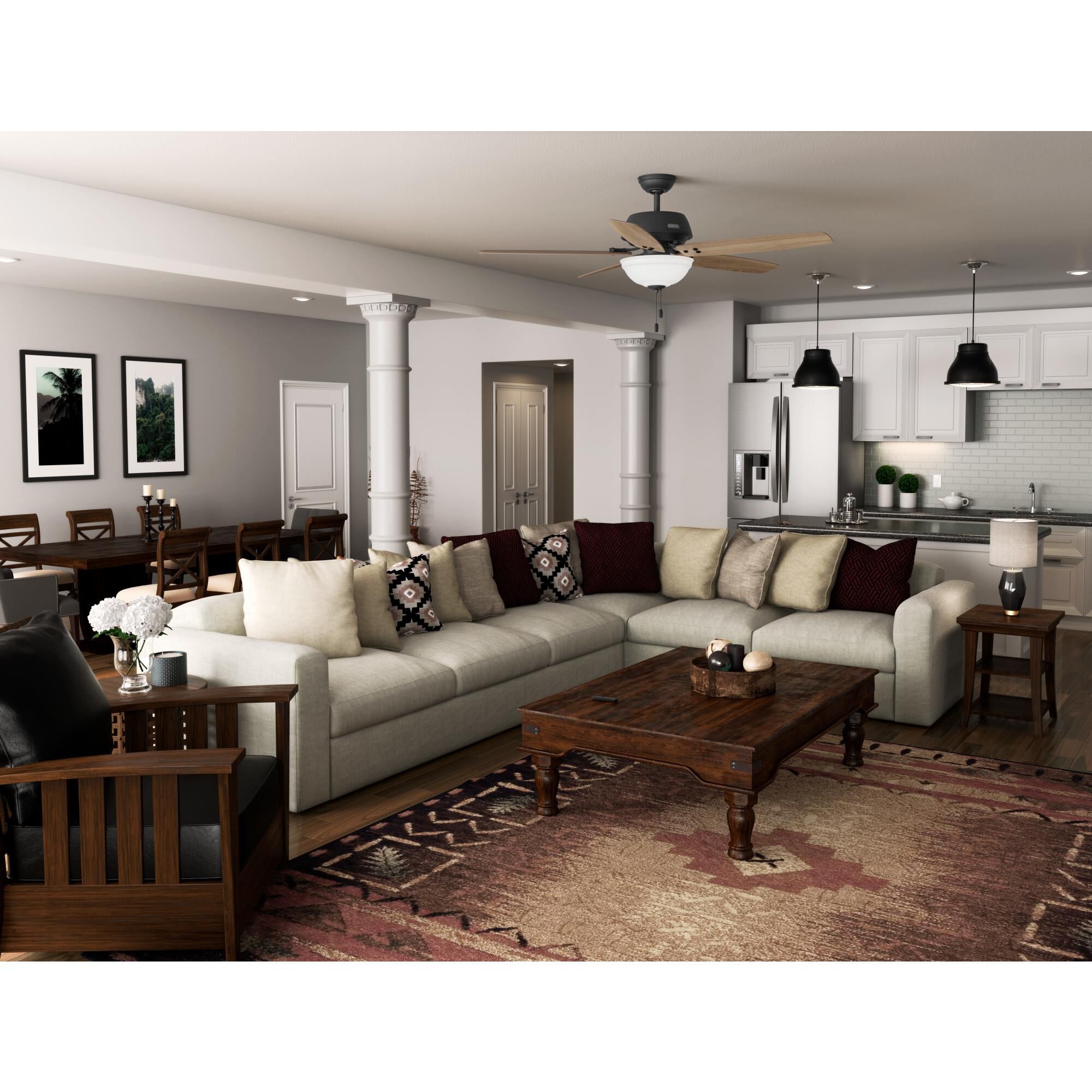 Reveille 60 Inch Ceiling Fan with Light Kit by Hunter Fan