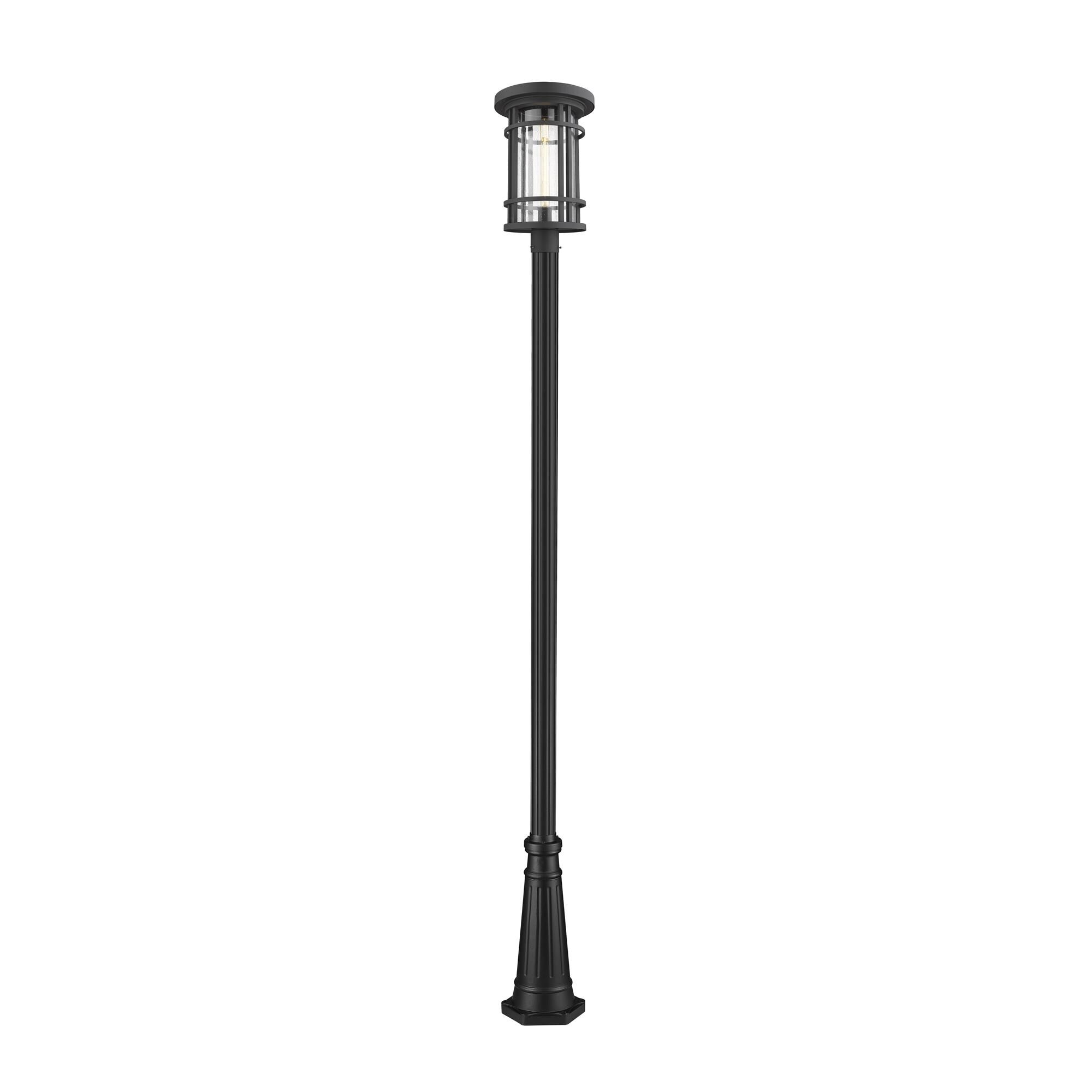 Shown in Black finish and Glass shade