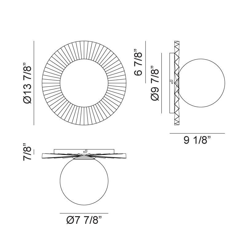 Shown in Matte Gold finish and Opal glass