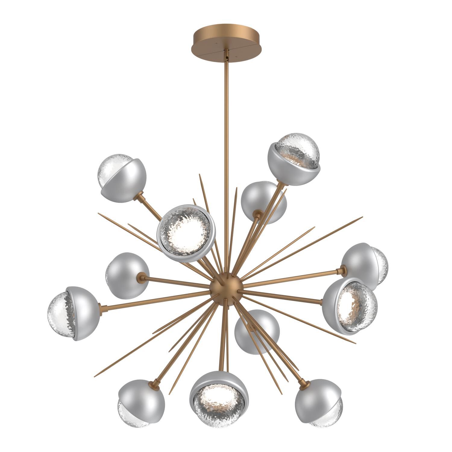 Shown in Novel Brass finish and Clear glass and Classic Silver accent