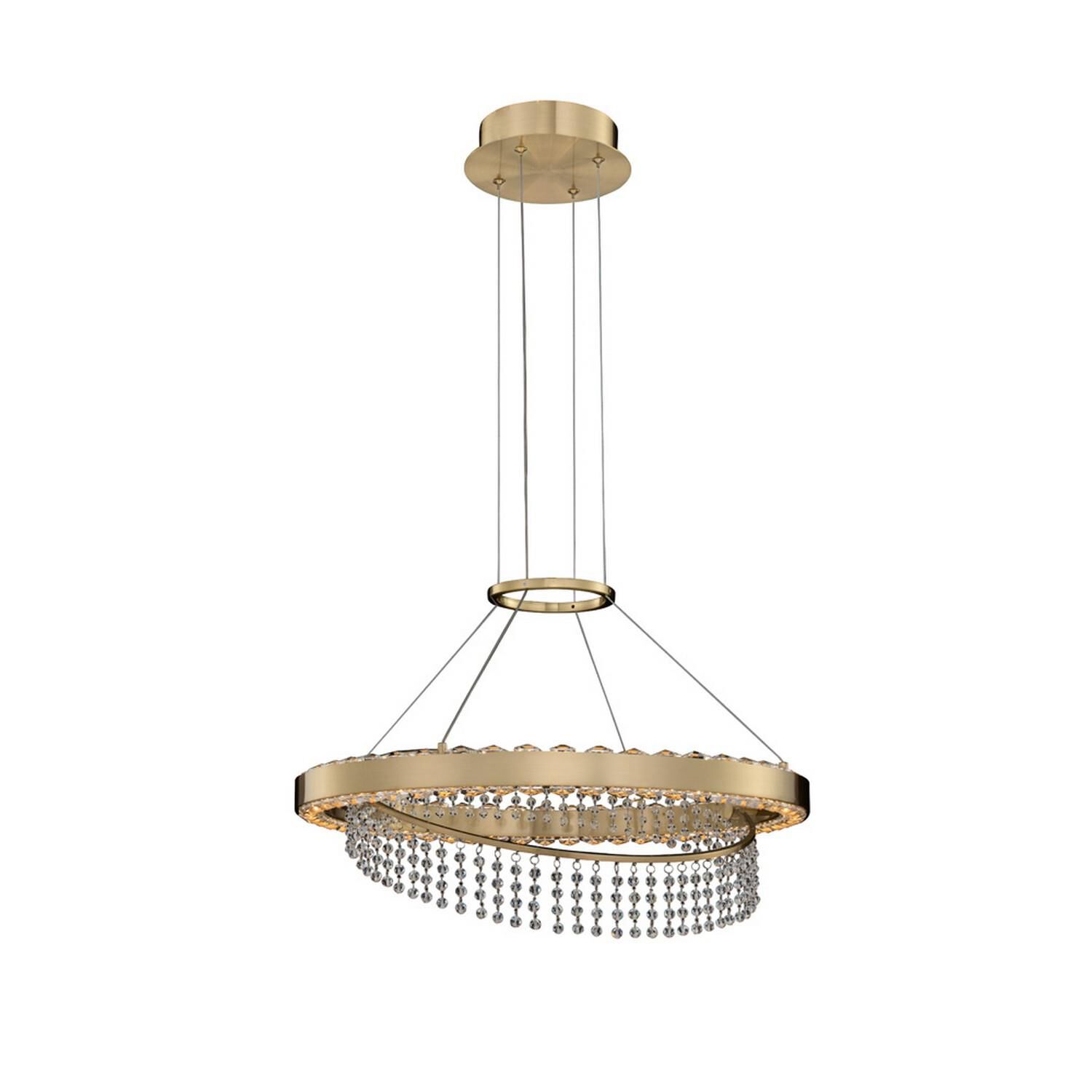 Shown in Brushed Brass finish and Clear Firenze crystal