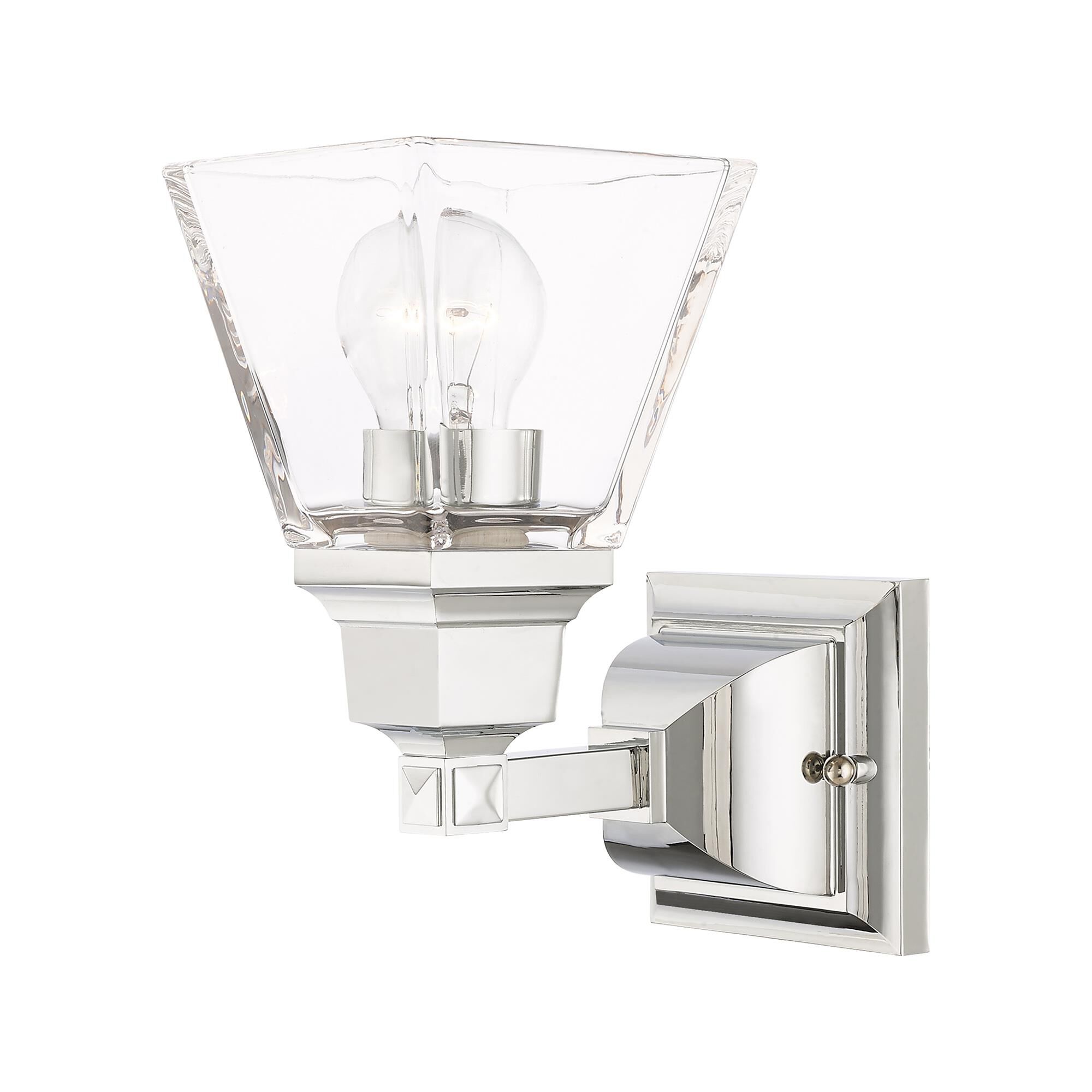 Shown in Polished Chrome finish and Clear glass and Clear Glass shade