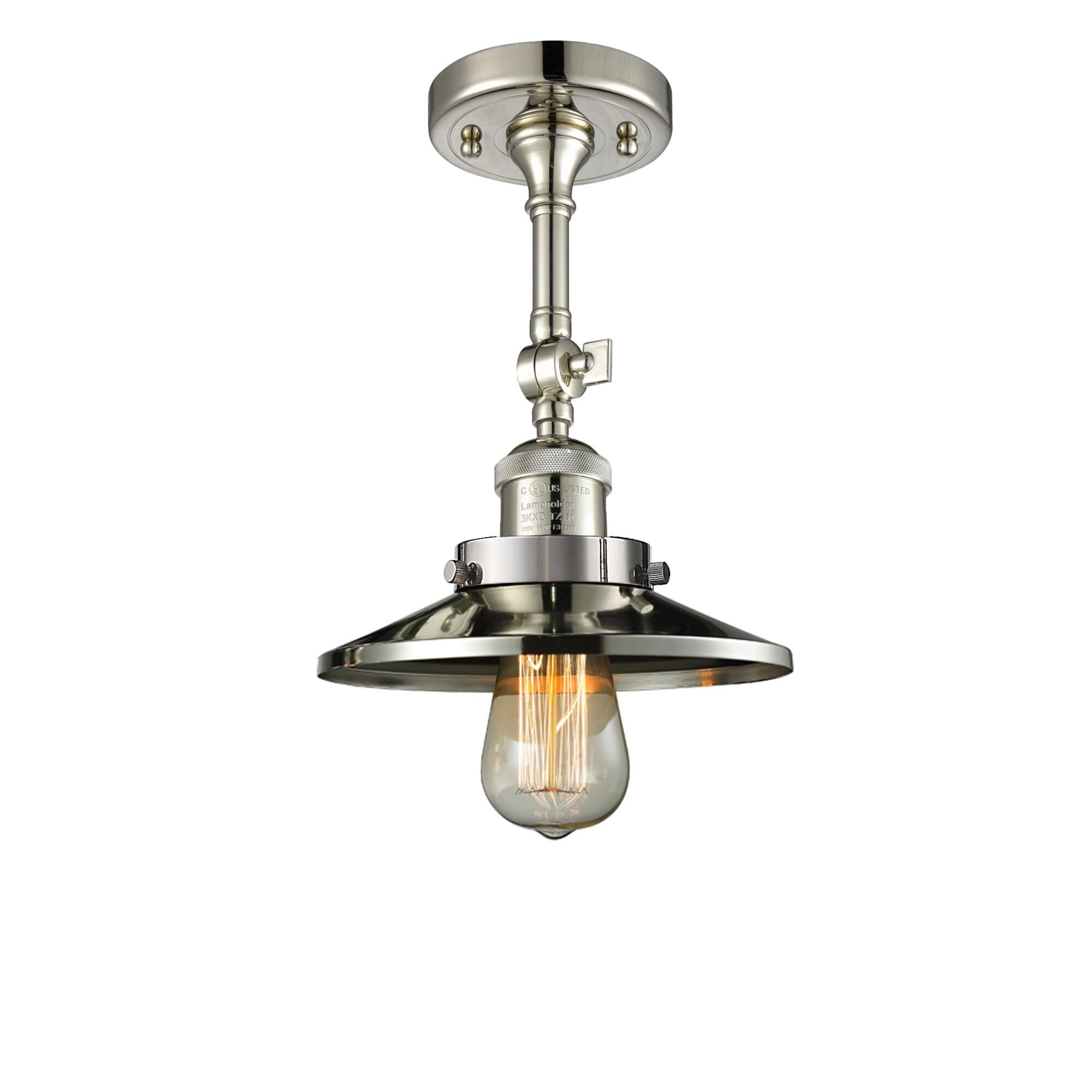 Shown in Polished Nickel finish and Polished Nickel shade