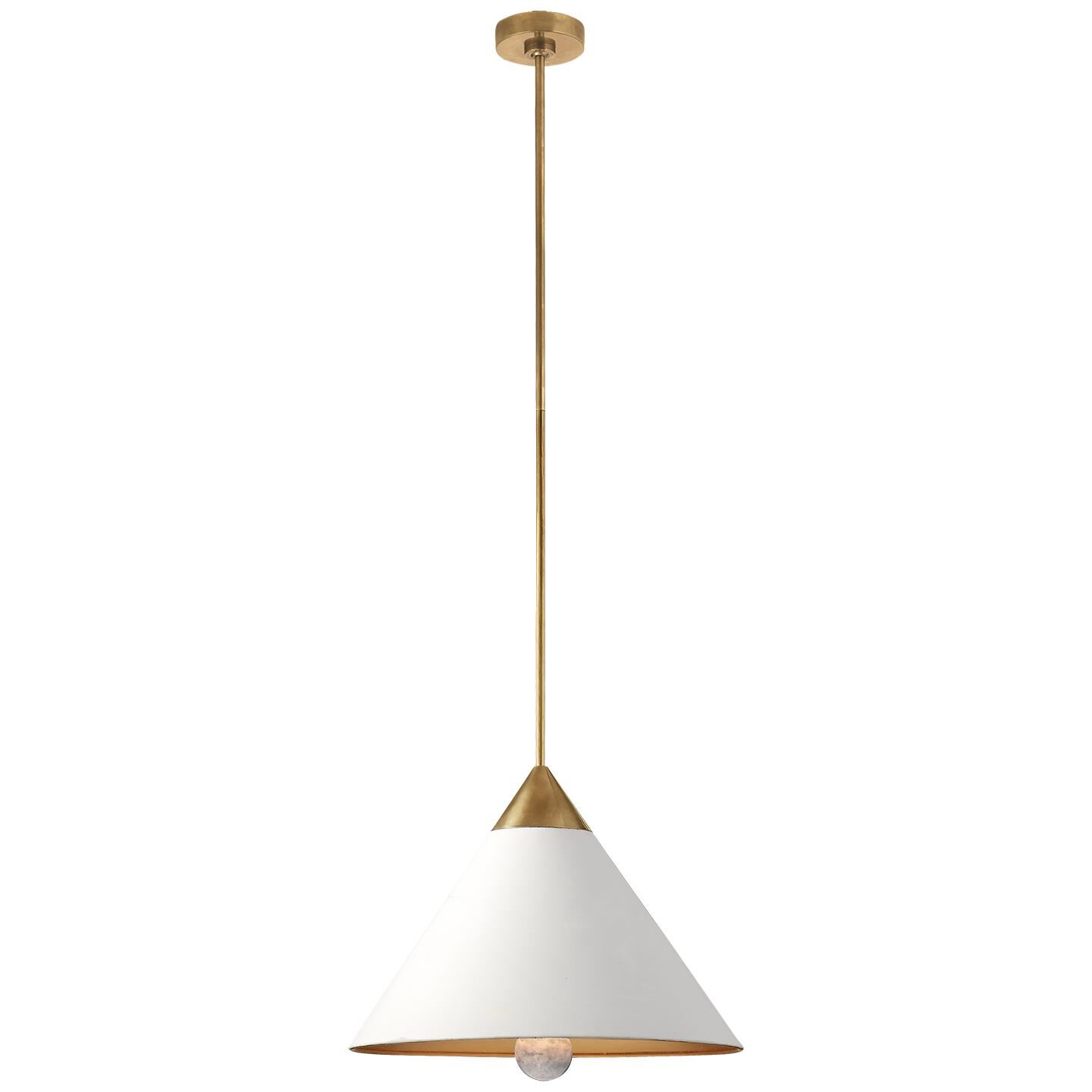 Shown in Antique-Burnished Brass finish and Frosted Acrylic glass and Antique White shade