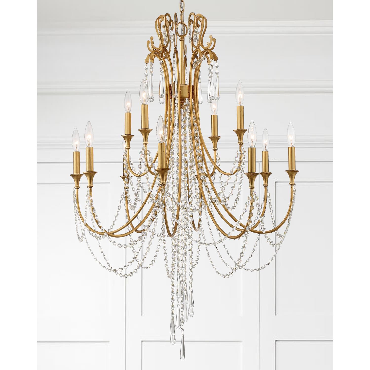 Arcadia 32 Inch 12 Light Chandelier by Crystorama