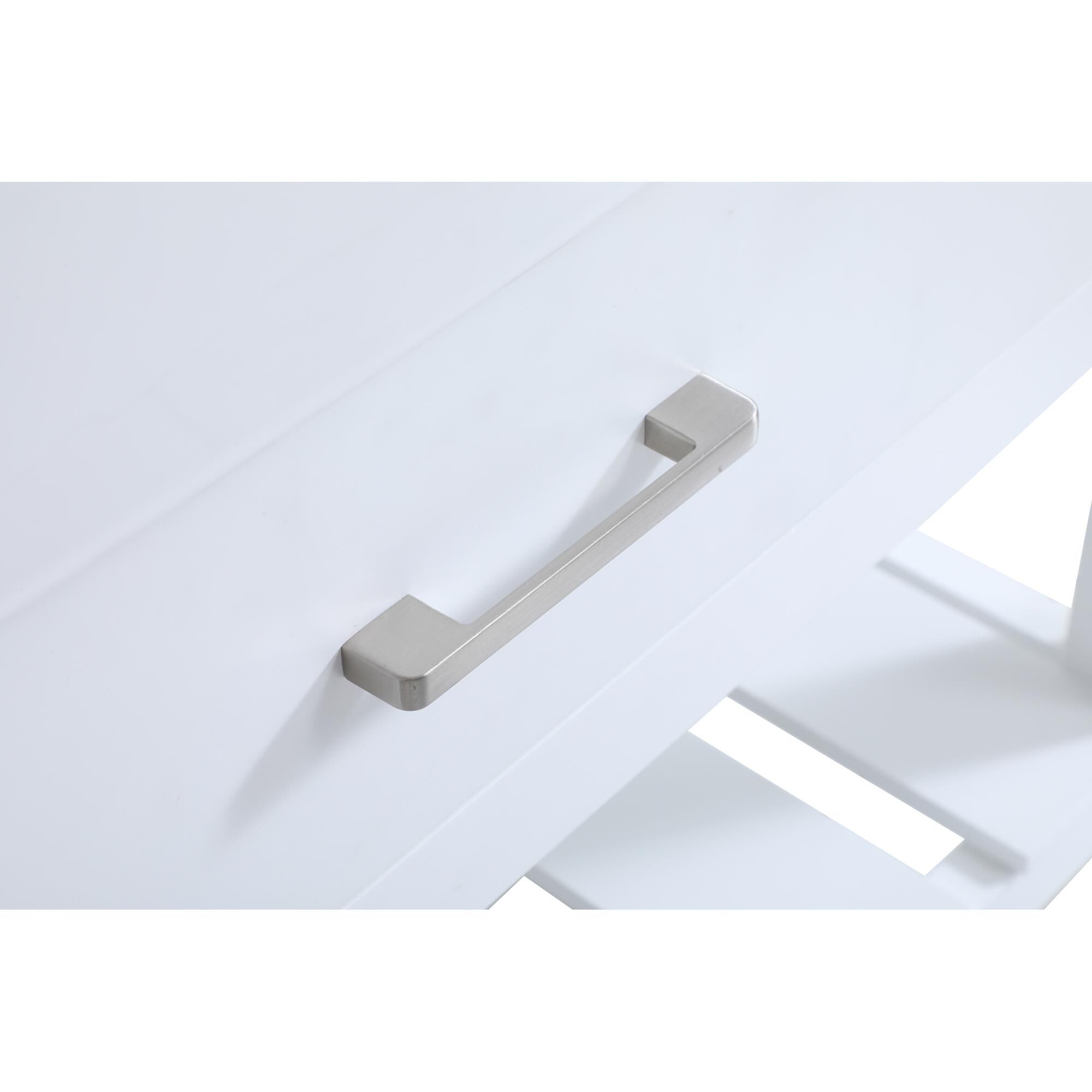 Shown in White finish and With Backsplash accent