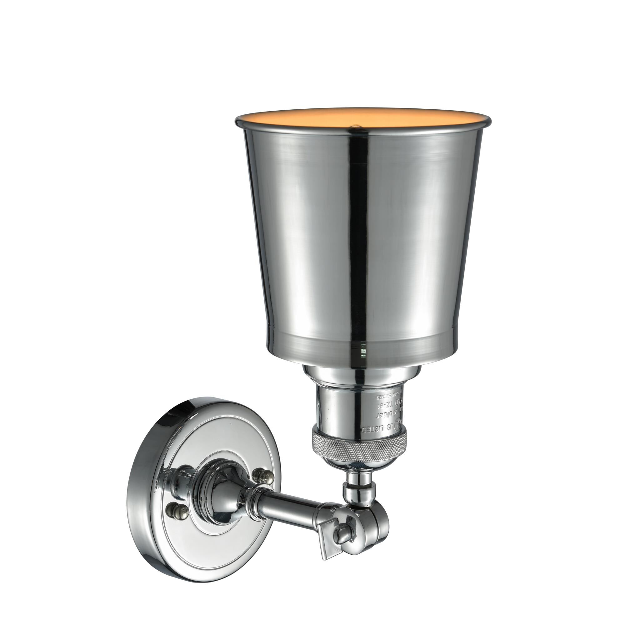 Shown in Polished Chrome finish and Polished Chrome shade and None accent