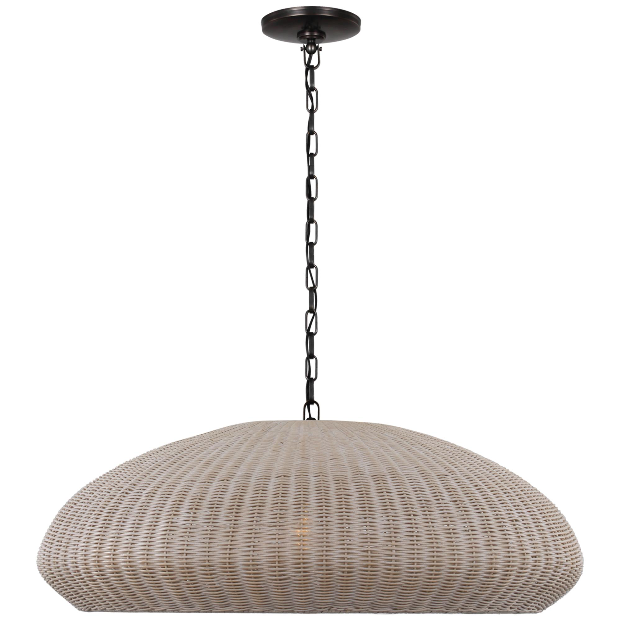 Shown in Bronze finish and Ash Wicker shade