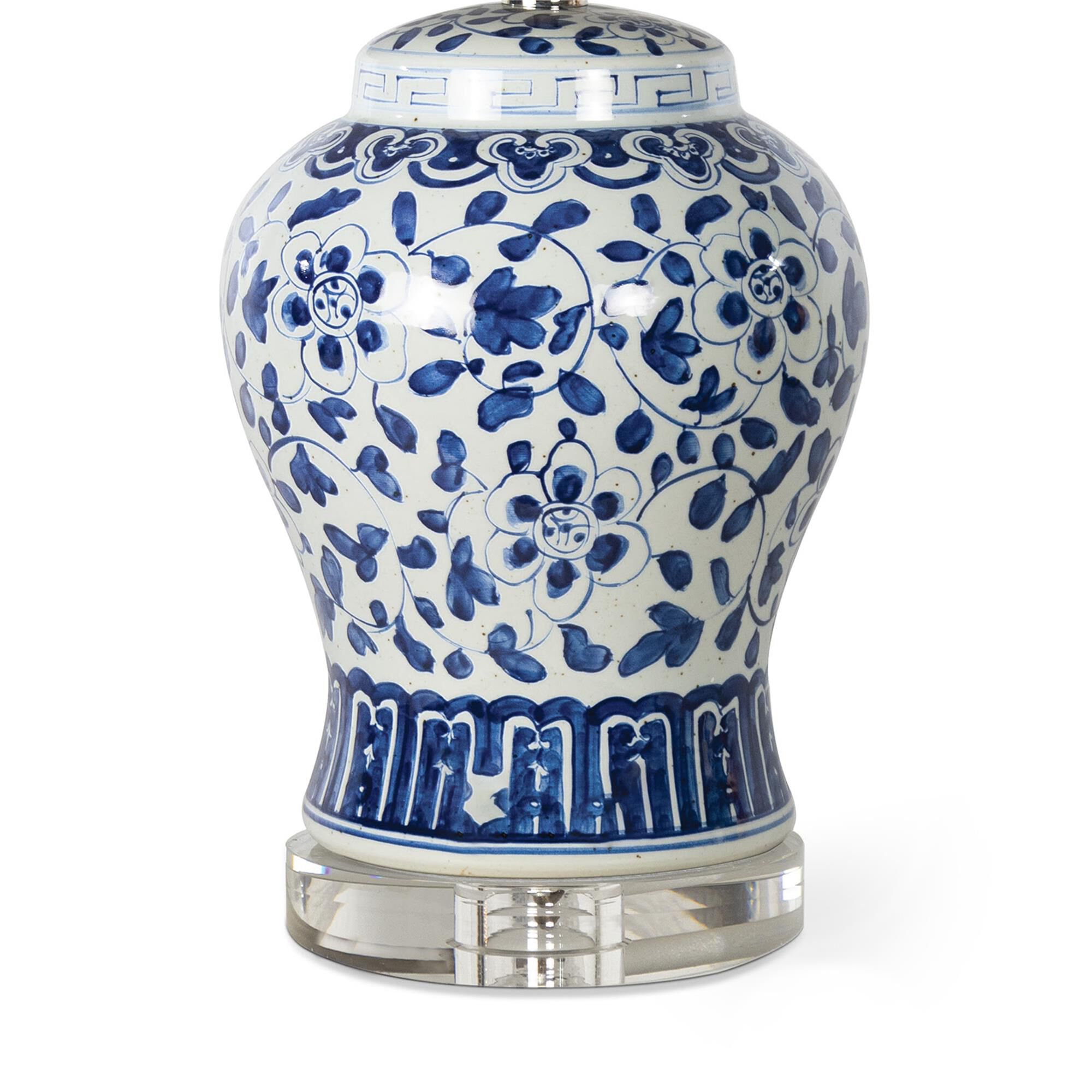 Shown in Blue finish and Linen shade