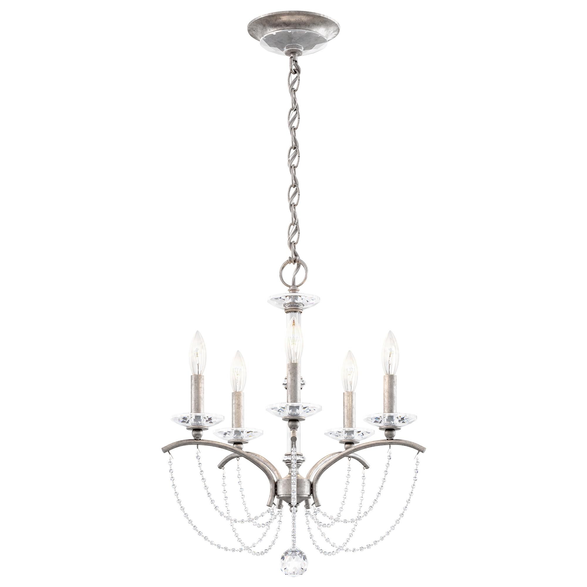 Shown in Antique Silver finish and Clear Optic crystal
