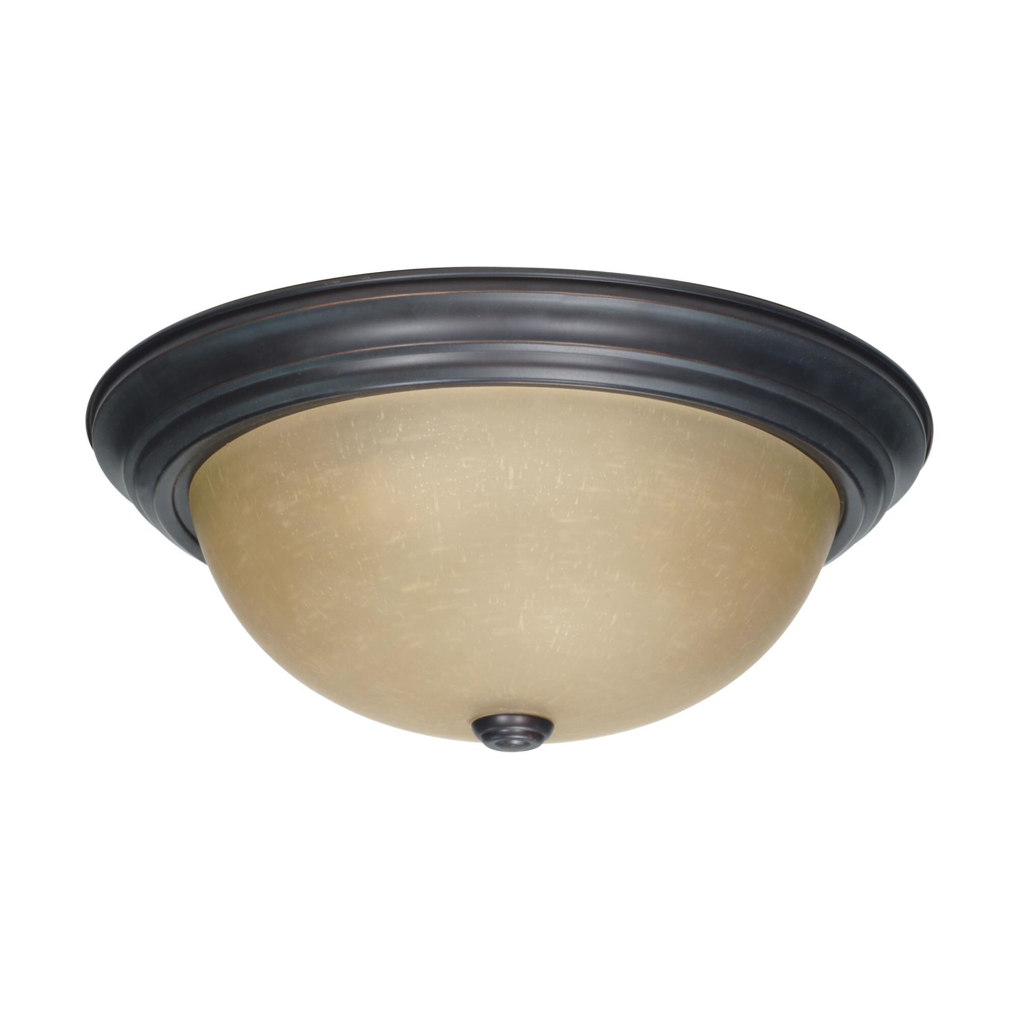 Champagne Linen 15 Inch 3 Light Flush Mount by Nuvo Lighting