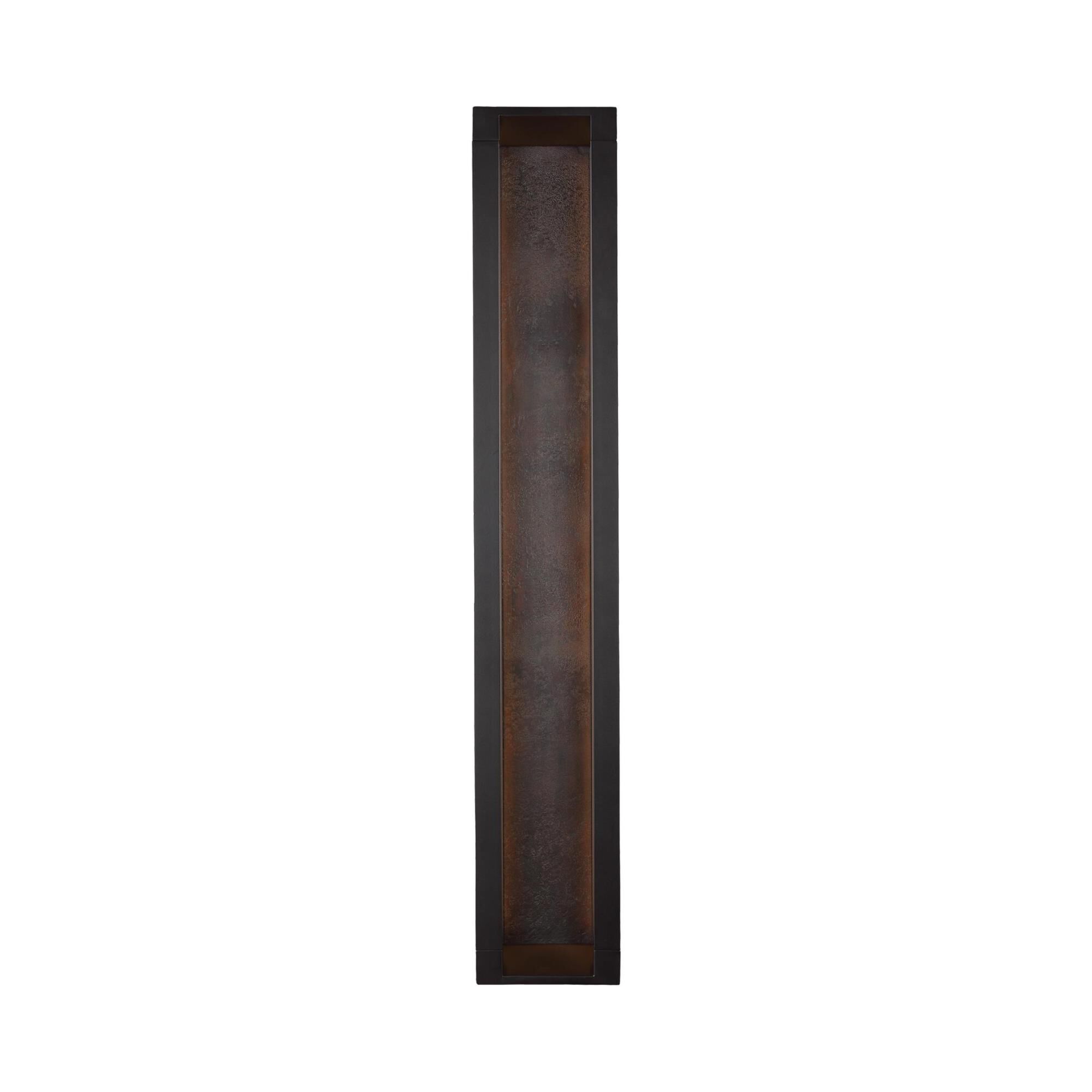 Shown in Oil Rubbed Bronze finish and Bark Texture - Amber Etched glass