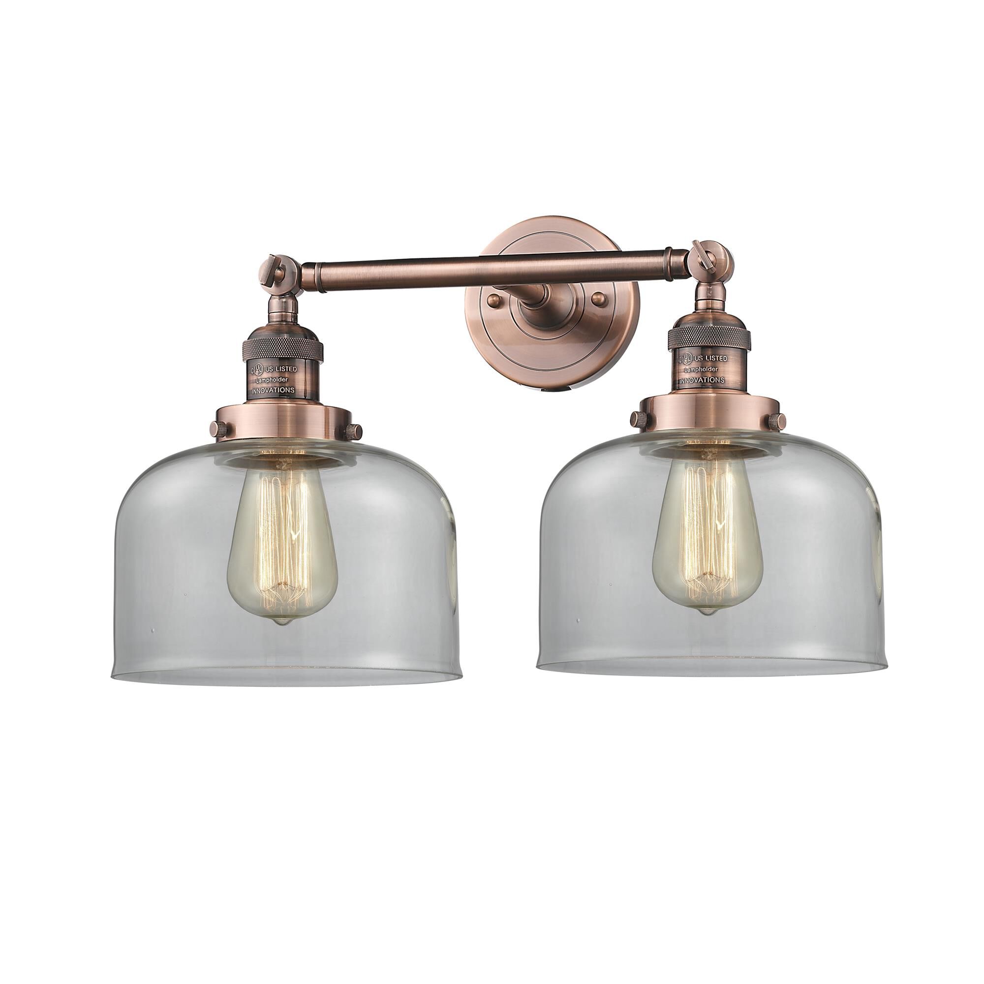 Shown in Antique Copper finish and Clear glass