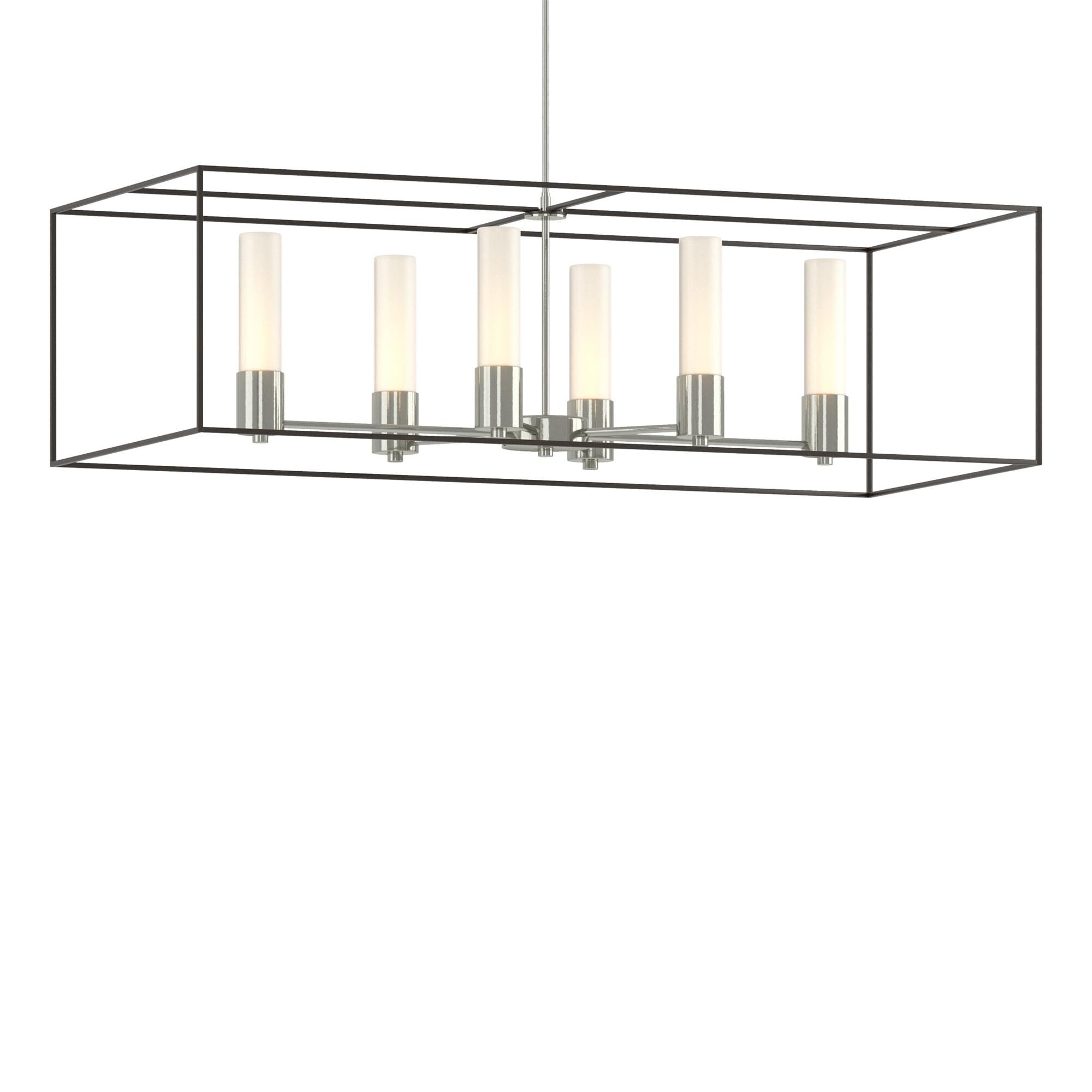 Shown in Sterling finish and Opal glass and Oil Rubbed Bronze accent