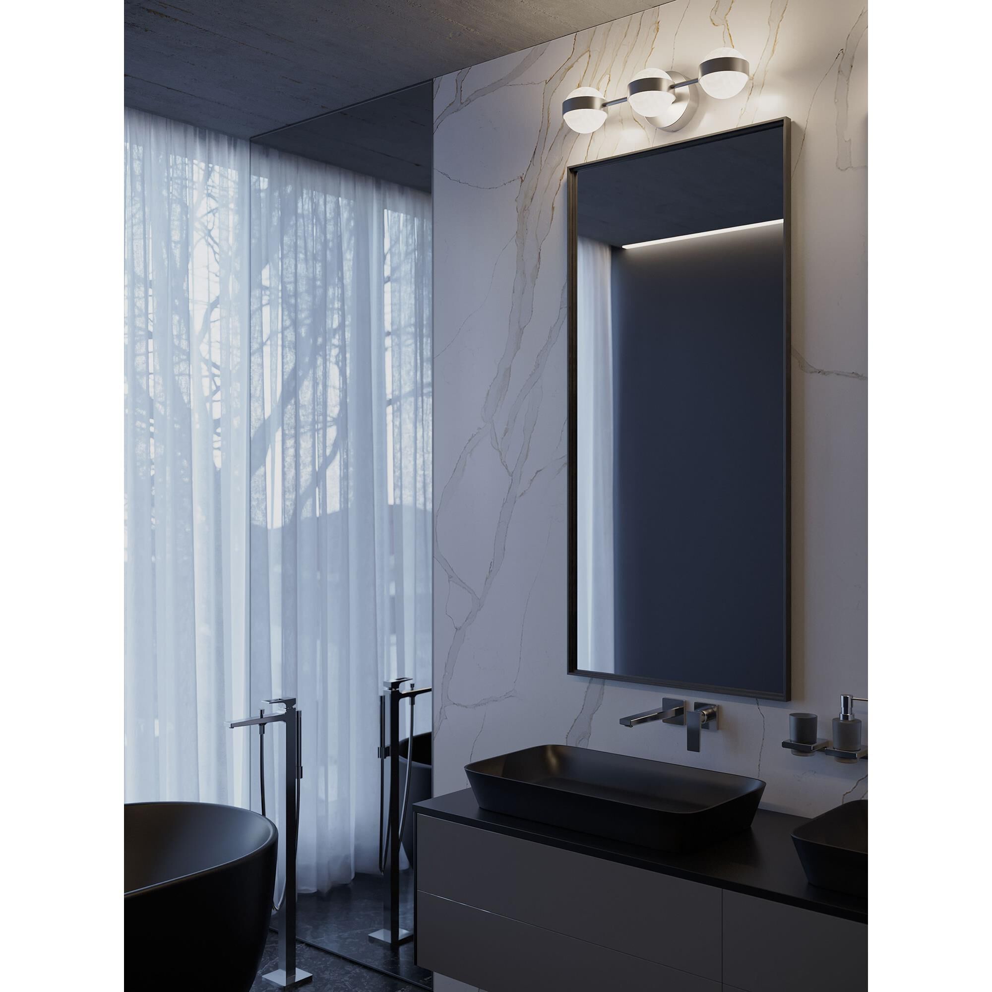 Shown in Satin Nickel finish and White shade