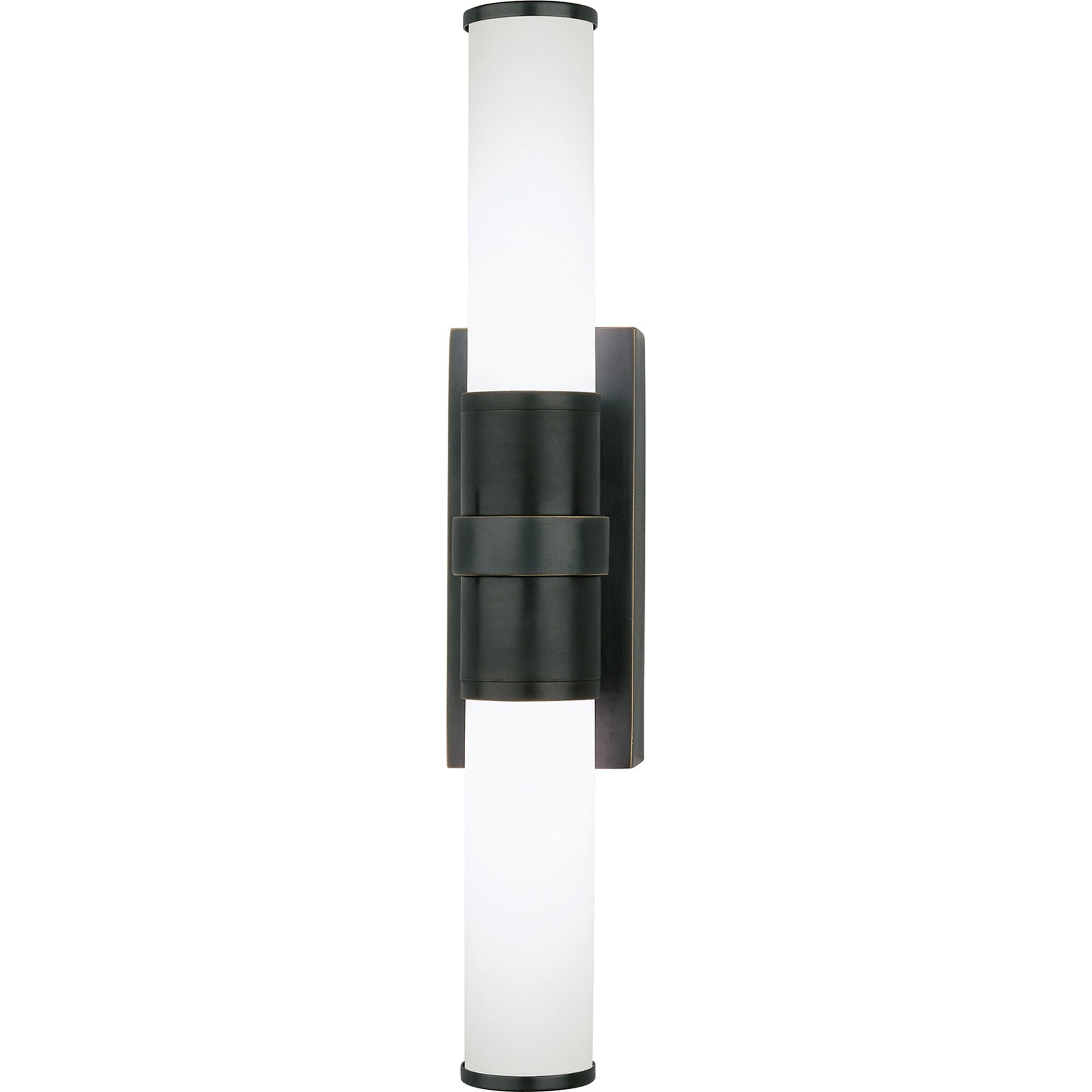 Shown in Deep Patina Bronze finish and White Frosted glass