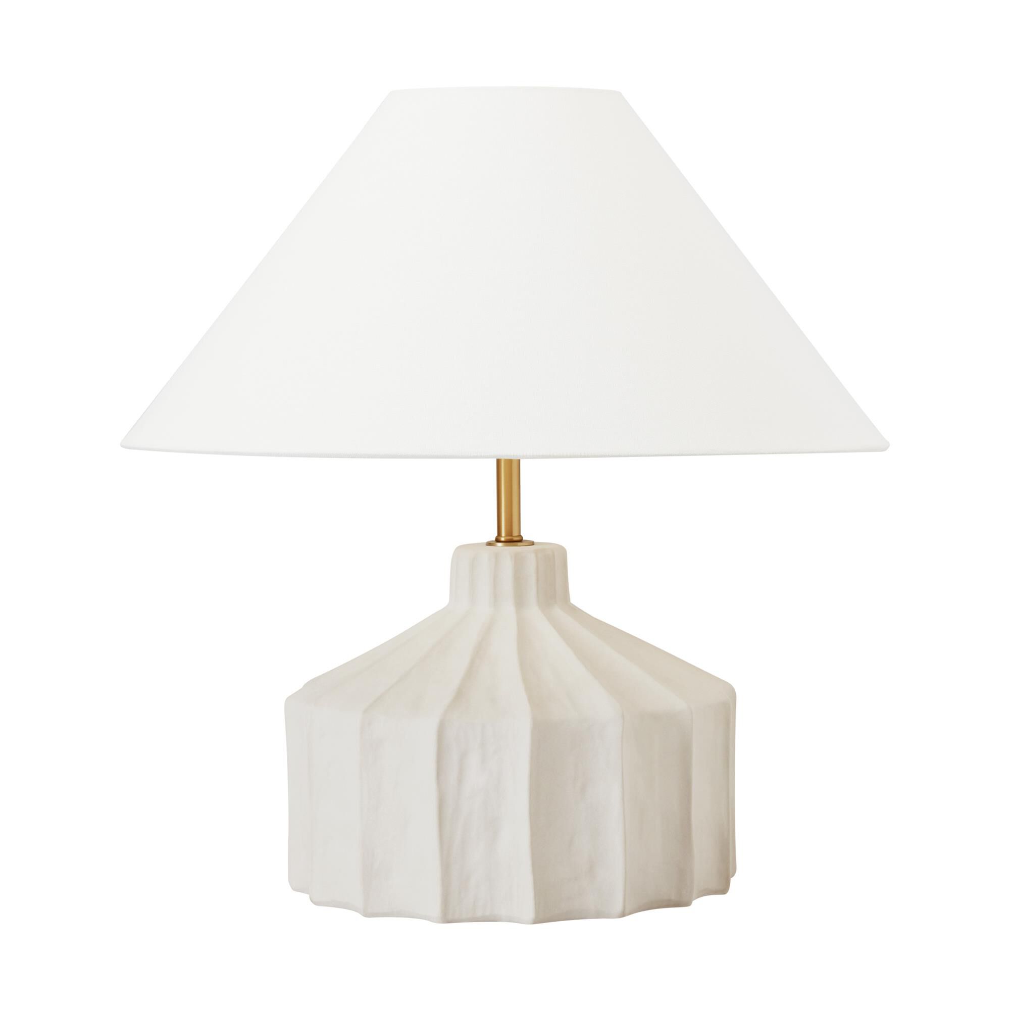 Shown in Matte Concrete finish and White Linen Fabric shade