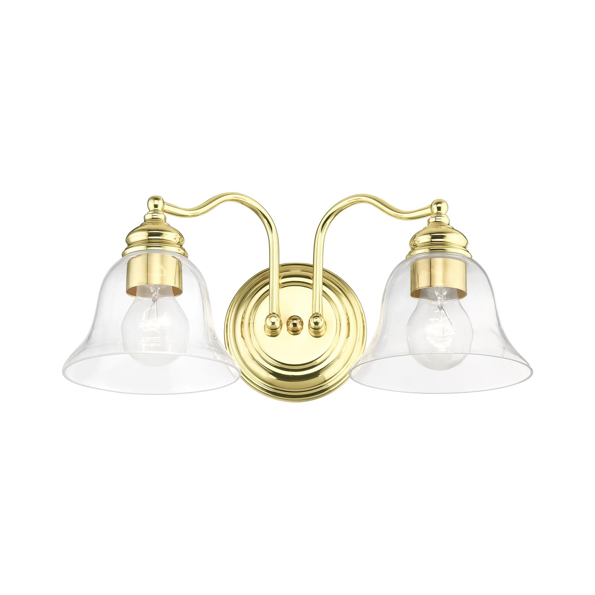 Shown in Polished Brass finish and Hand Blown Clear glass