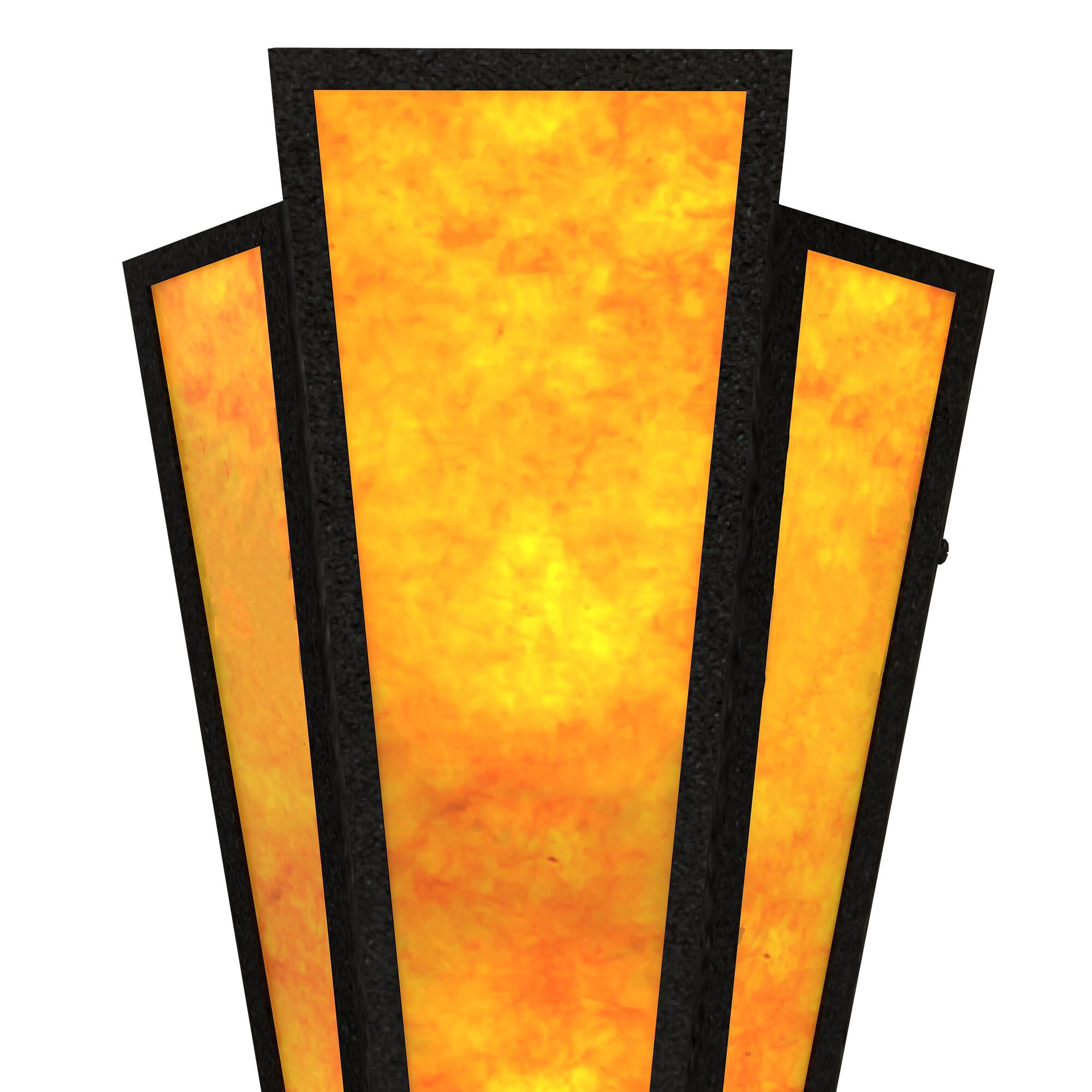 Shown with Black Metal Finish;Amber Mica glass