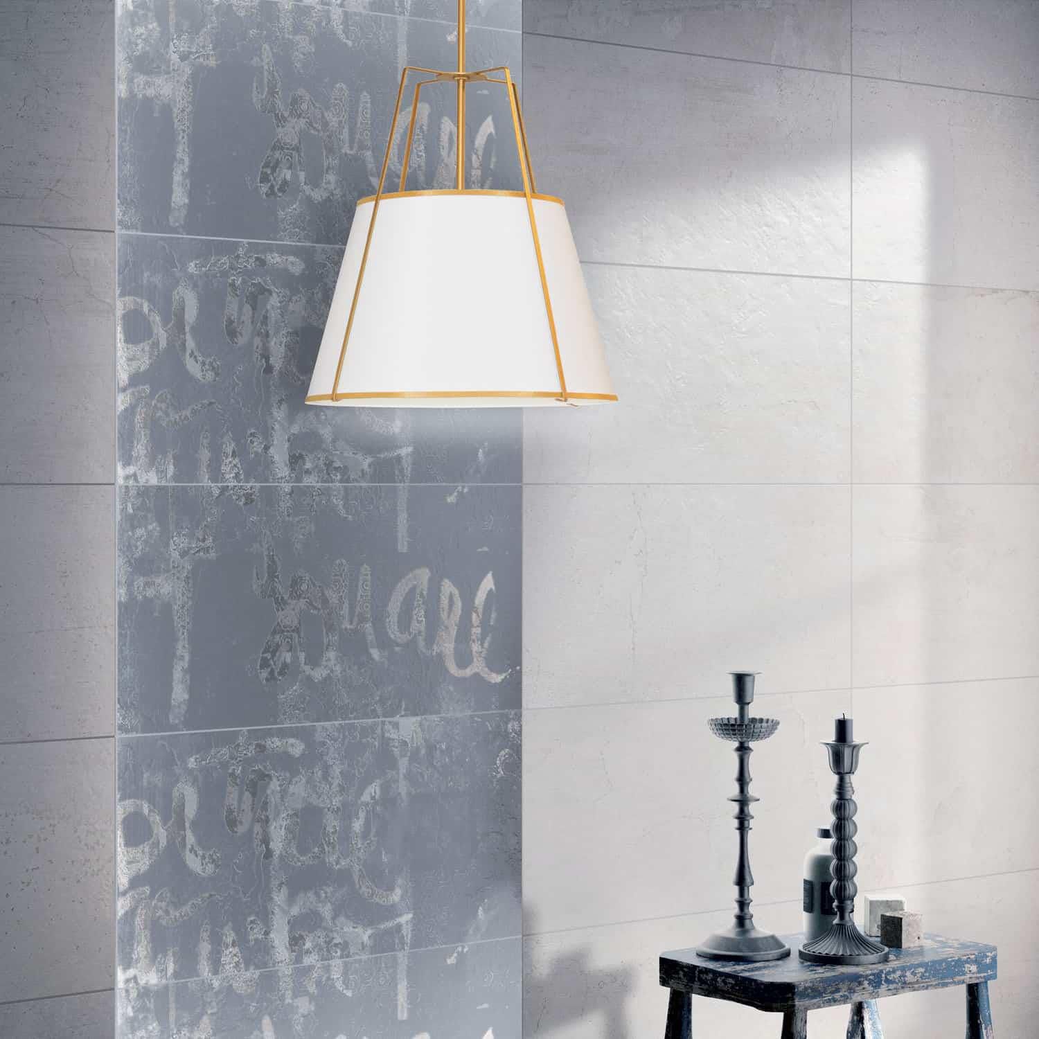 Shown in Gold finish and White Fabric shade