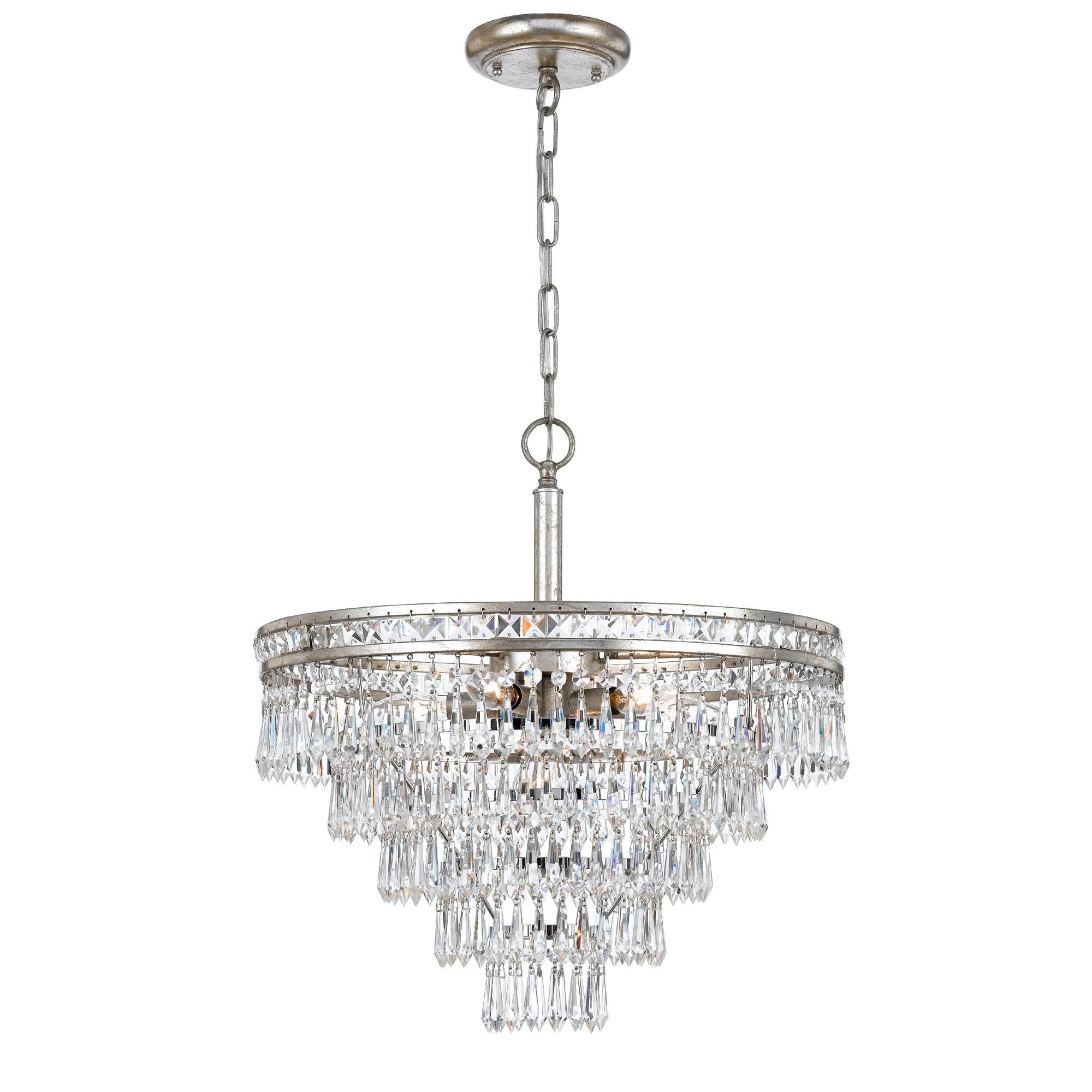 Shown in Olde Silver finish and Hand Cut crystal