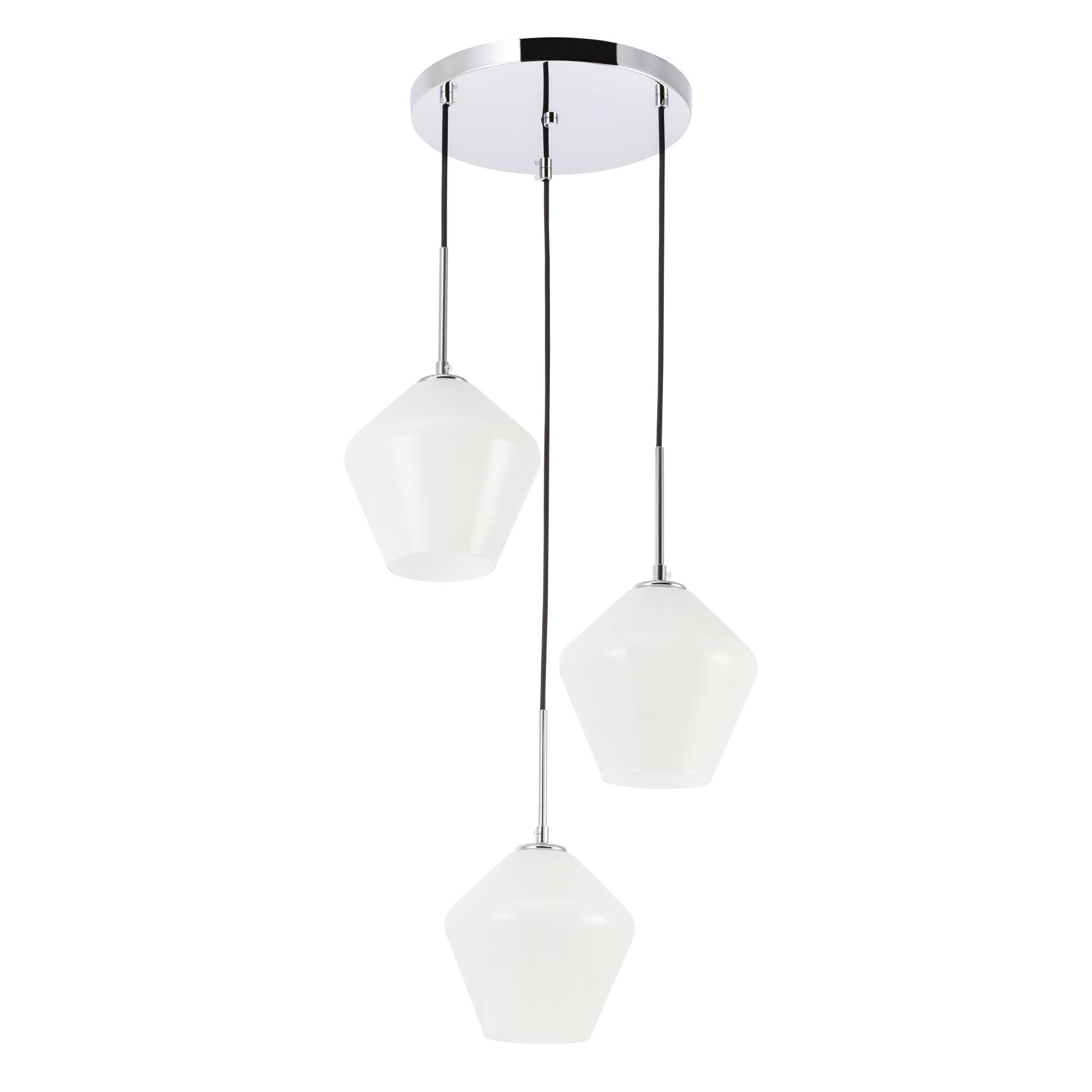 Gene 18 Inch 3 Light Multi Light Pendant by Elegant Lighting