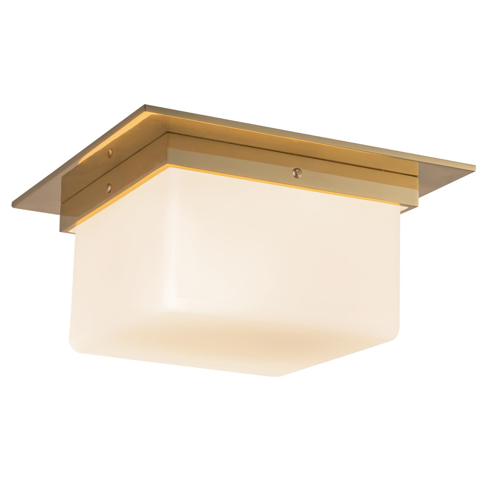 Shown in Patina Brass finish and Matte Opal glass