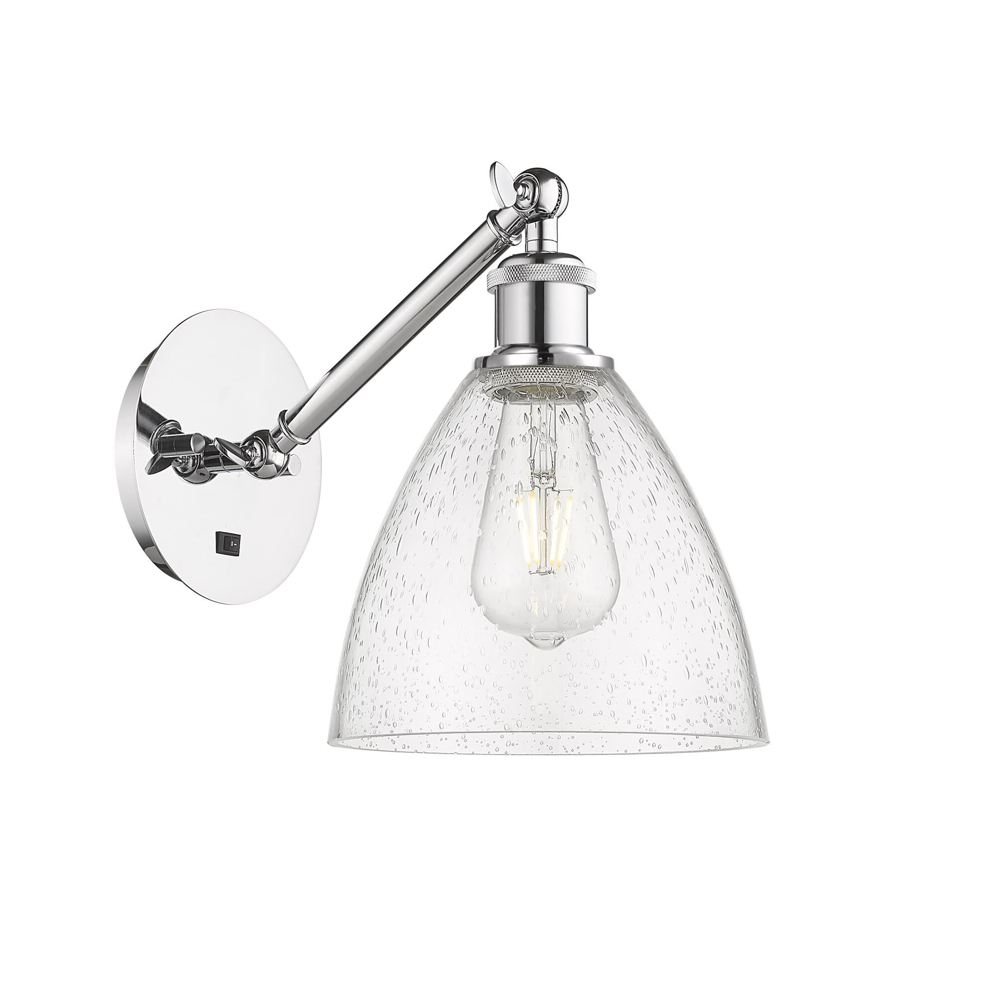 Shown in Polished Chrome finish and Seedy Ballston Dome glass