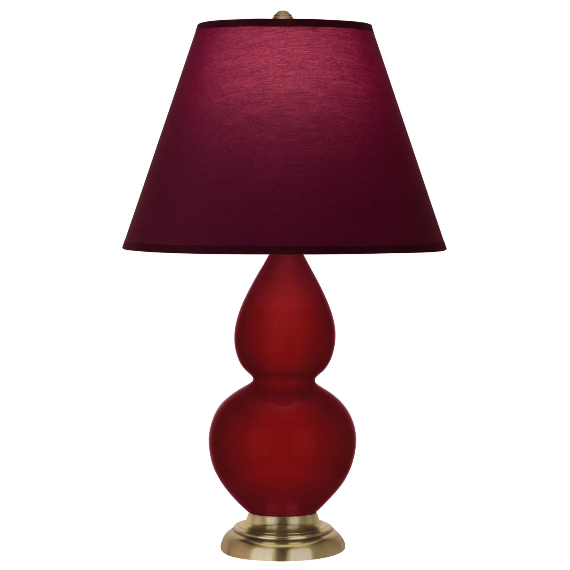 Shown in Sangria finish and Plum and Lavender shade and Antique Natural Brass accent