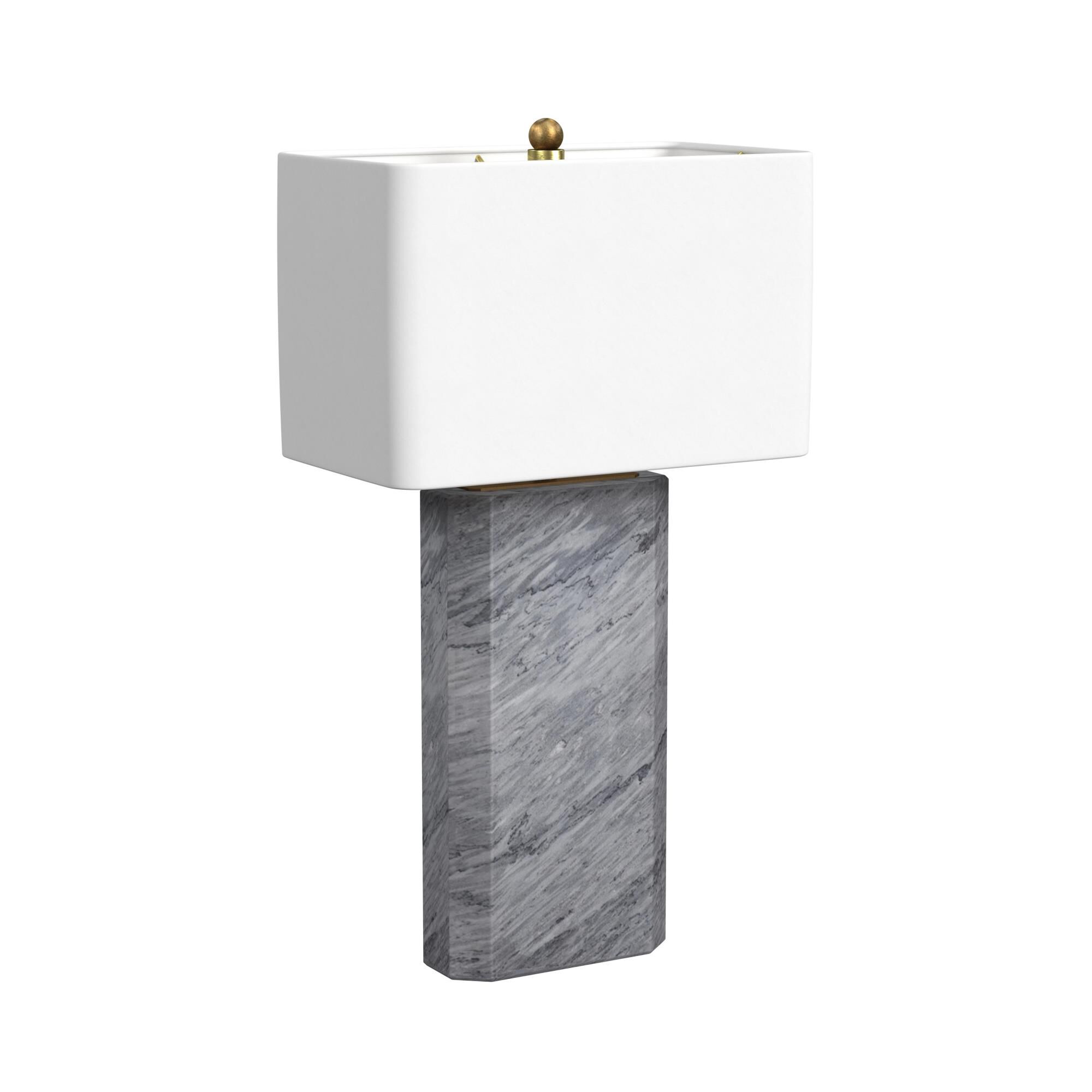 Shown in Grey Marble finish and White shade
