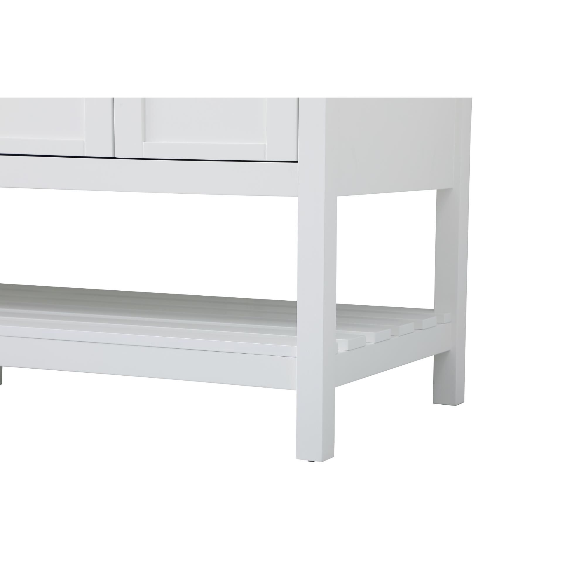 Shown in White And Brushed Nickel With Carrara White Marble finish