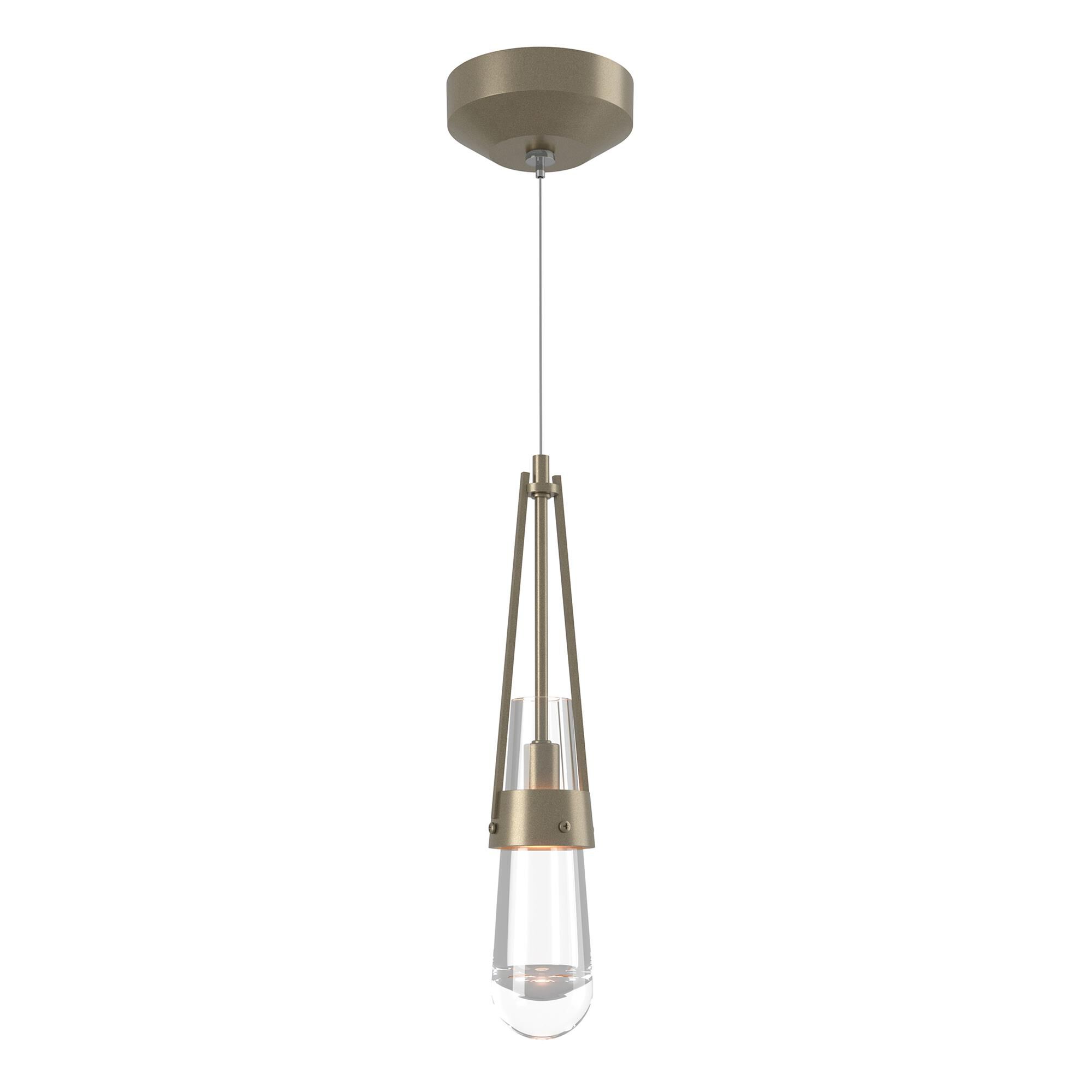 Shown in Soft Gold finish and Clear  glass