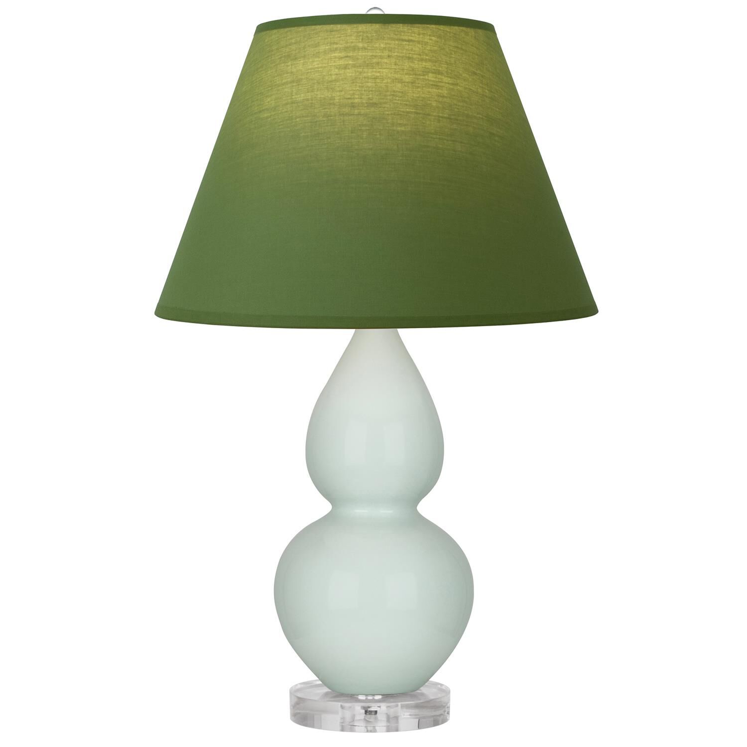 Shown in Celadon finish and Tea Green and Taupe shade and Lucite accent