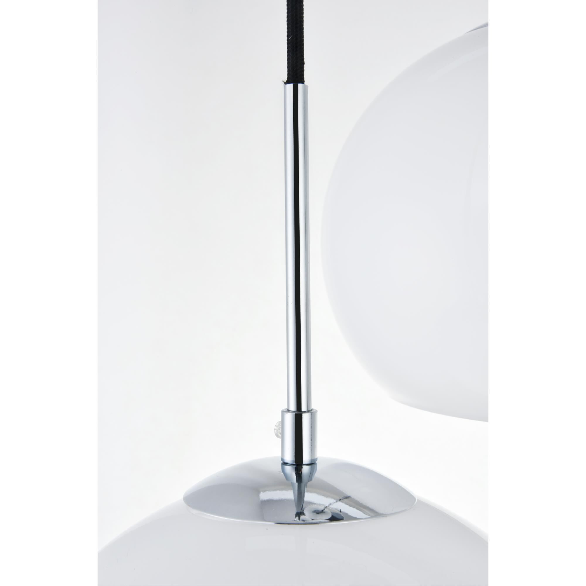 Shown in Chrome finish and Frosted White  glass