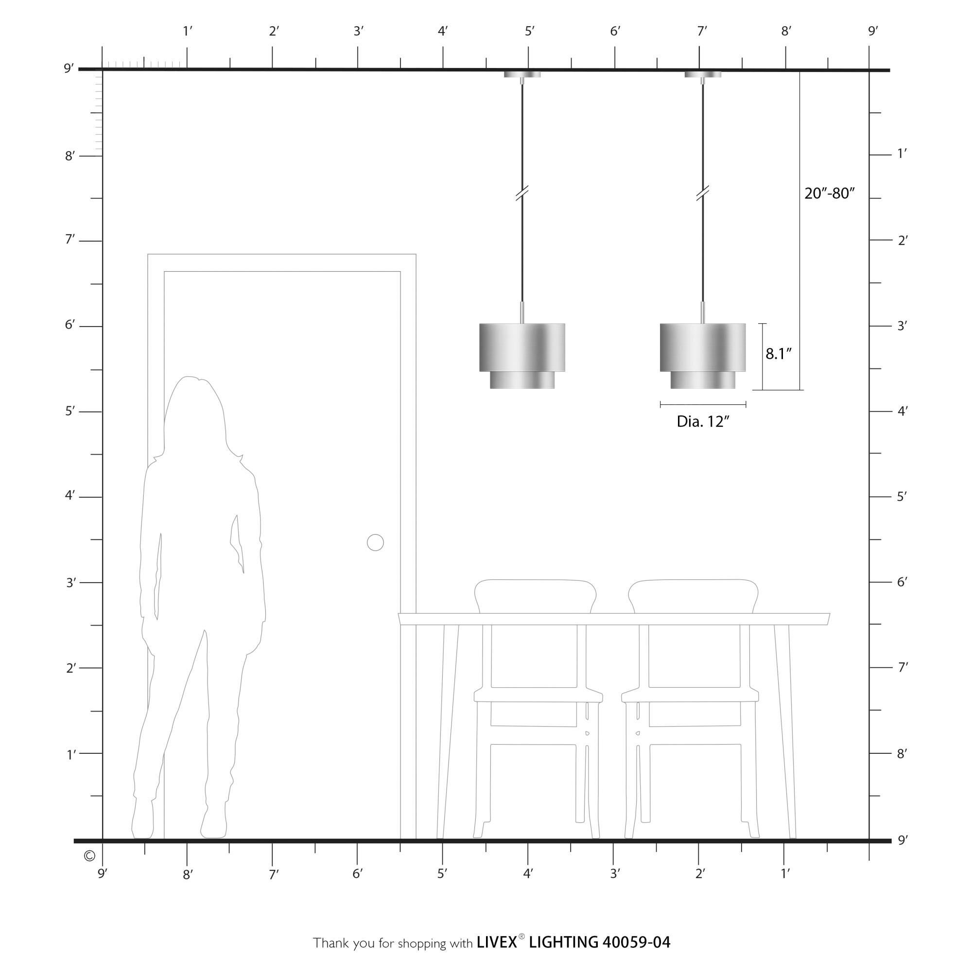 Zolana 12 Inch Mini Pendant by Livex Lighting