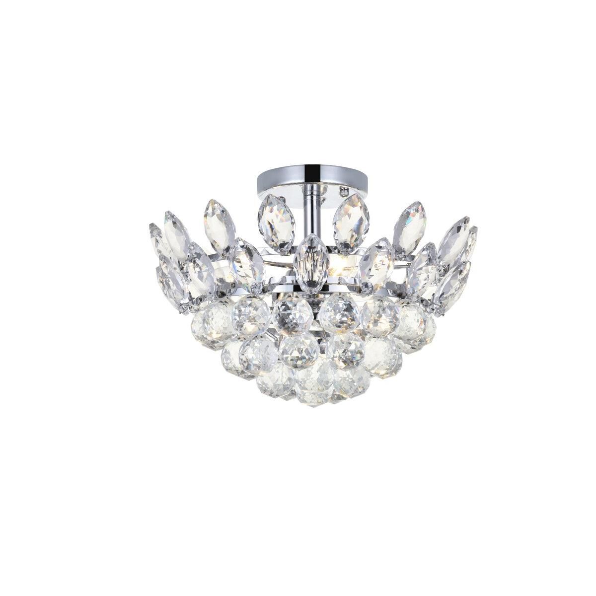 Emilia 14 Inch 3 Light Semi Flush Mount by Elegant Lighting
