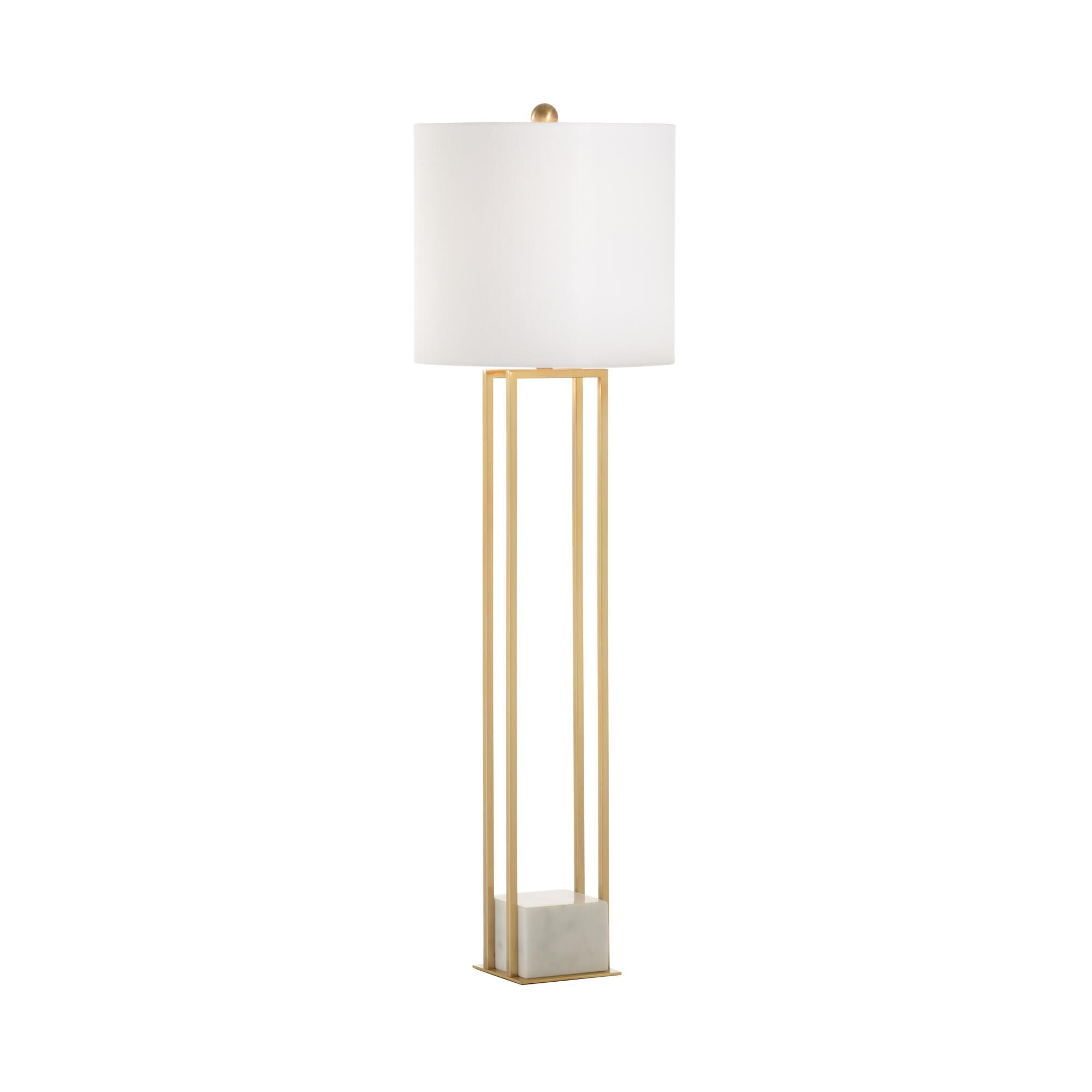 Shown in Gold finish and Linen shade