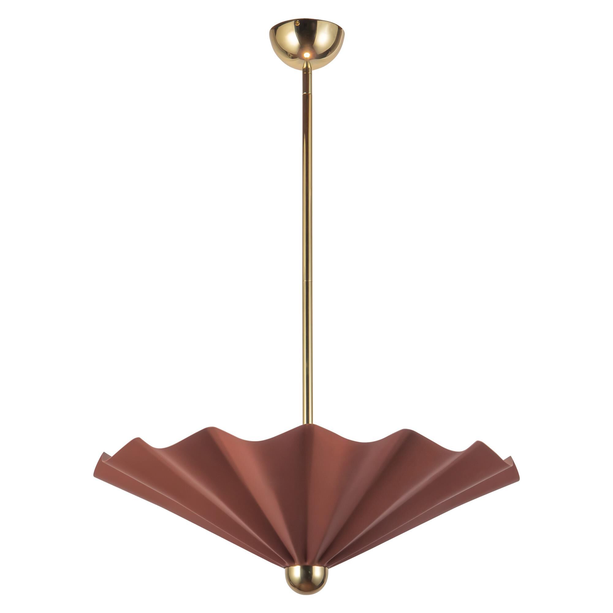 Shown in Burgundy finish and Matte Opal glass