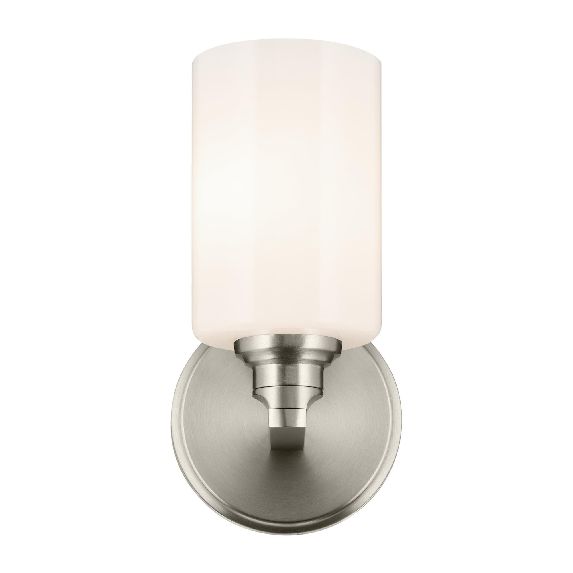 Shown in Brushed Nickel finish and Opal glass